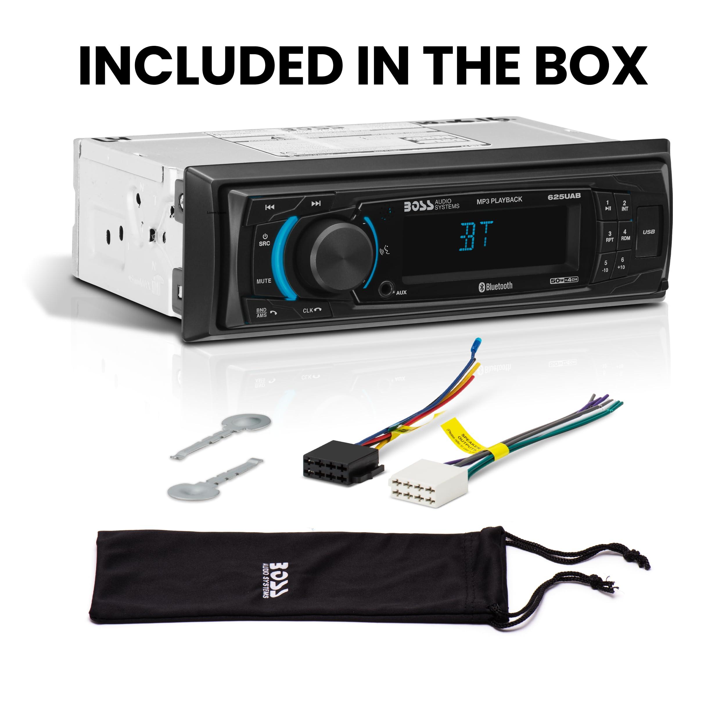 BOSS Audio Systems BOSS Audio Systems 625UAB Single DIN Car Stereo with Bluetooth - No CD DVD Player, AM/FM Radio Receiver, Aux Input, USB