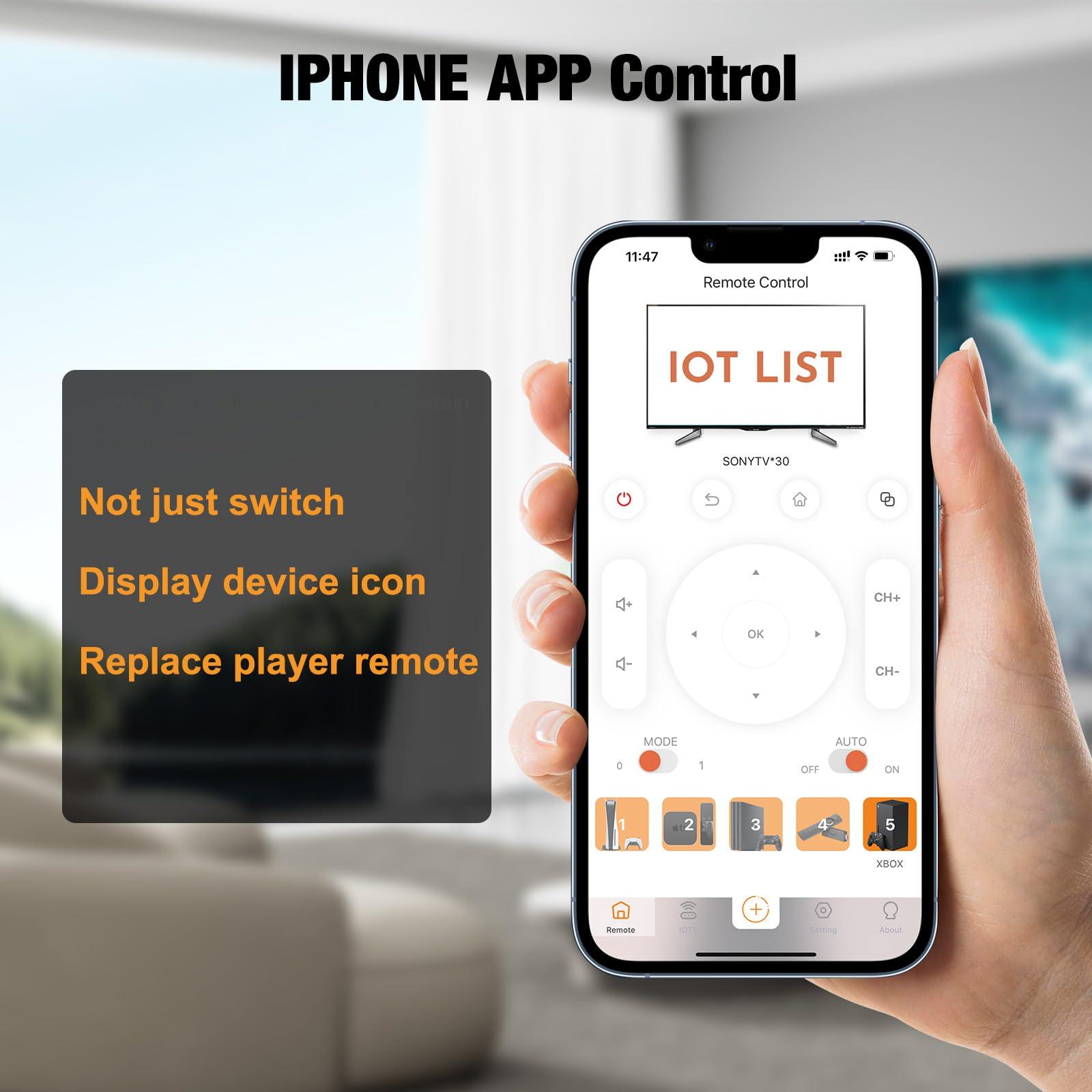 mrocioa 5 Port HDMI 2.1 Switch 8K 4K 120hz/HDCP2.3/MF Remote/iOS App/ARC, Auto Switch on off/eARC/Allm/Vrr/CEC/HDR10+/Dolby Vision. 5 in 1out 60hz Splitter Switcher selector hub Adapter for Multi Port