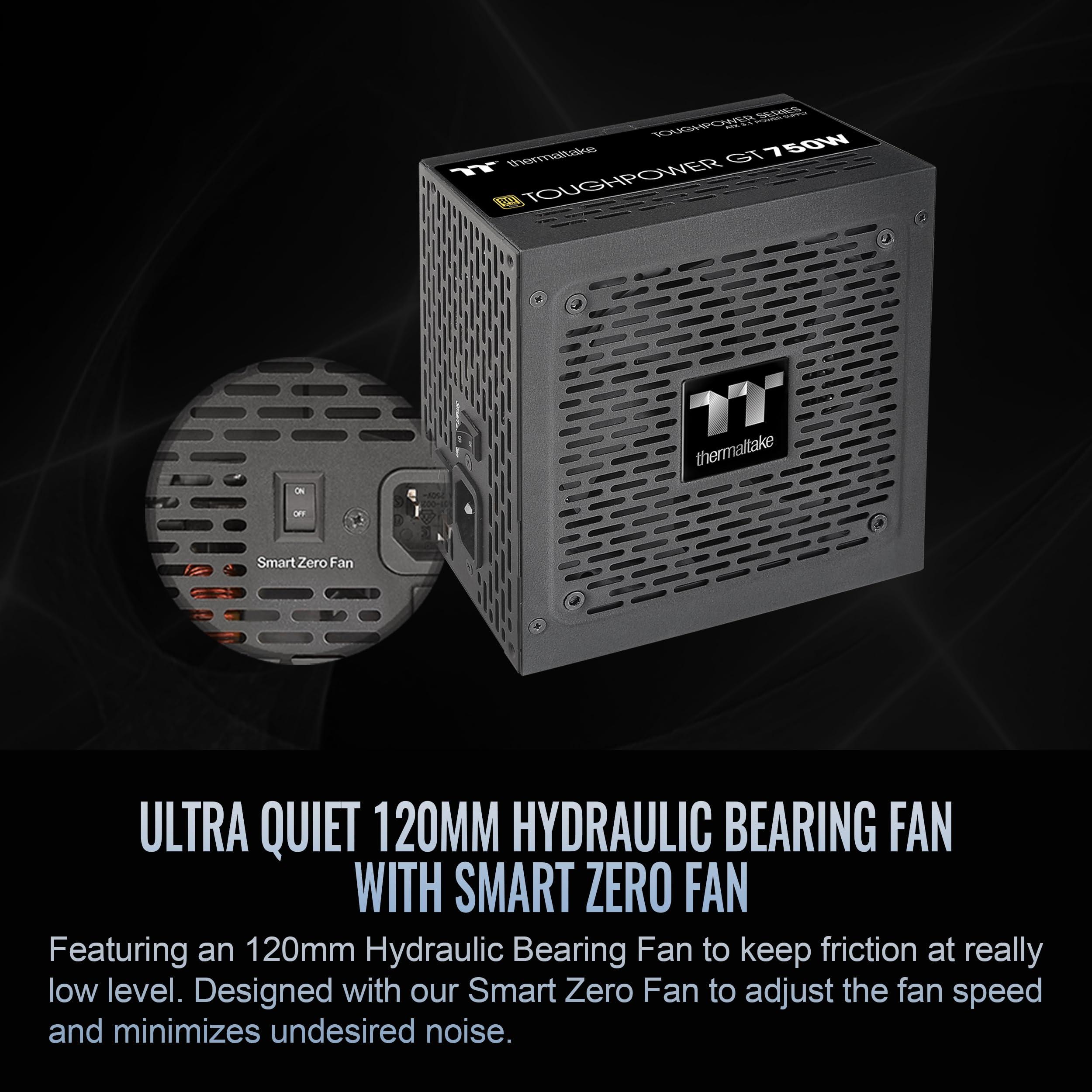 Thermaltake Thermaltake Toughpower GT 750W ATX 3.1 Standard Power Supply; 80 Plus Gold Efficiency; Smart Zero Fan; Native 300W PCIe 5.1 Connector; PS-TPT-0750FNFAGU-3; 5 Year Warranty