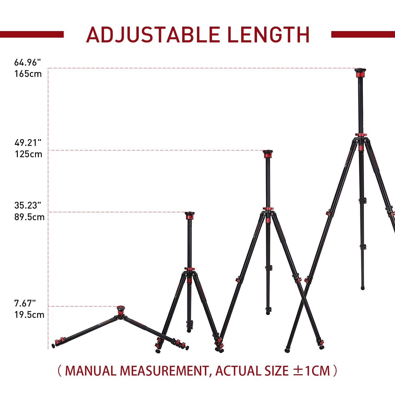 IFOOTAGE IFOOTAGE TC6S Carbon Camera Tripod, Professional Video Tripod 3 Sections with Centre Pole,360 Rotate Ball HeadCompatible with DSLR Camcorder