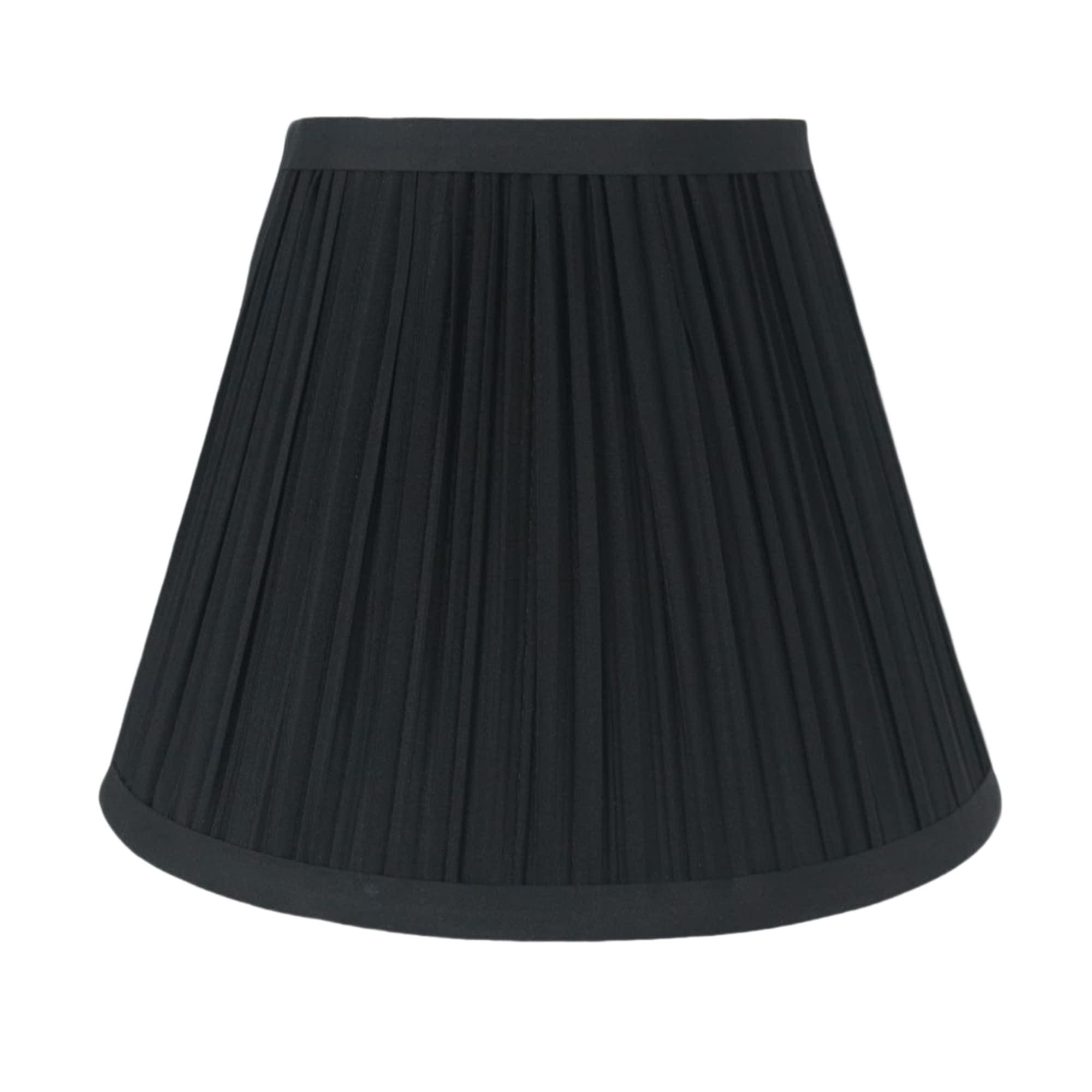 Urbanest Urbanest Mushroom Pleated Softback Lamp Shade, Faux Silk, 5-inch by 9-inch by 7-inch, Black, Spider Fitter