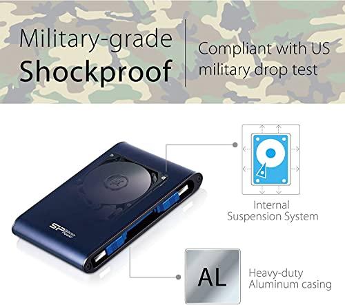 SP Silicon Power Silicon Power 1TB Rugged Portable External Hard Drive Armor A80, Waterproof USB 3.0 for PC, Mac, Xbox and PS4, Blue
