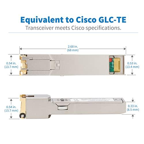Tripp Lite Tripp Lite Cisco GLC-TE Compatible SFP Transceiver, 10/100/1000Base-TX Module, Copper, RJ45, Cat6 Ethernet, 100 m (N286-01GLC-TE)