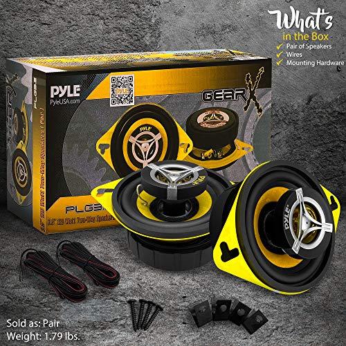 Pyle Pyle Car Two Way Speaker System - Pro 3.5 Inch 120 Watt 4 Ohm Mid Tweeter Component Audio Sound Speakers For Car Stereo w/ 20 Oz Magnet Structure, 1.65” Mount Depth Fits Standard OEM - Pyle PLG3.2