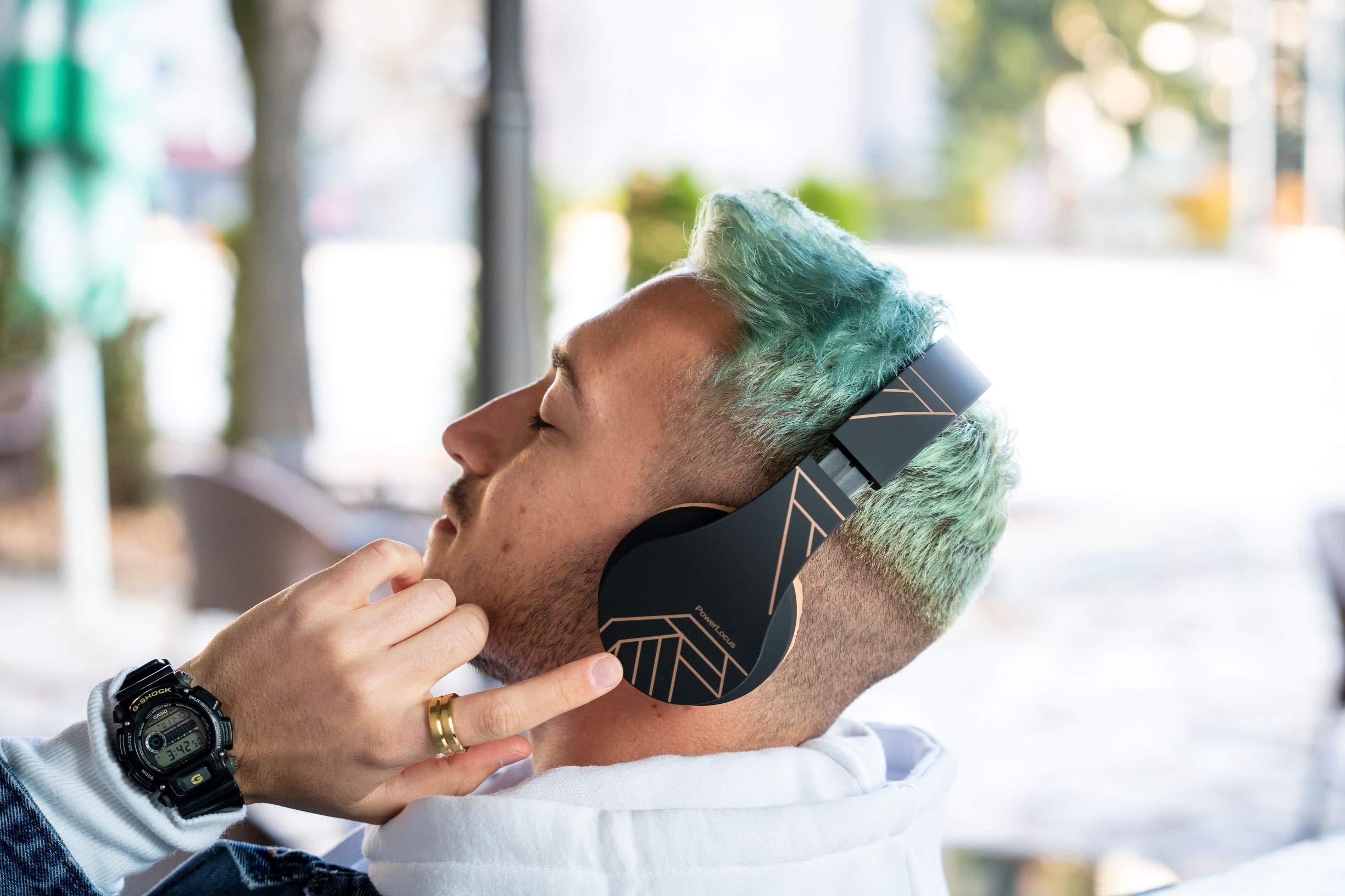 PowerLocus PowerLocus Rose Gold Bluetooth Headphones with Black/Brown Bluetooth Headphones