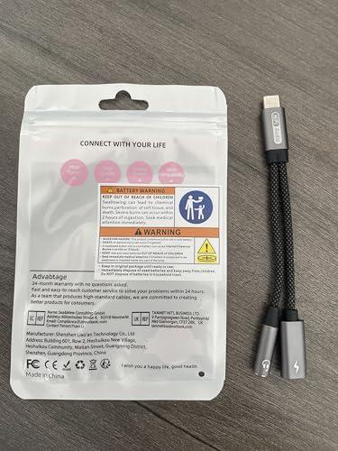 Liaoan USB C to 3.5mm headphones and charging adapter, 2-in-1 USB C to 3.5mm female head and USB C charging port, fast charging, suitable for mobile phone 15 Pro Max Plus, S21 S22 S23 S24 Ultra, Note 20.