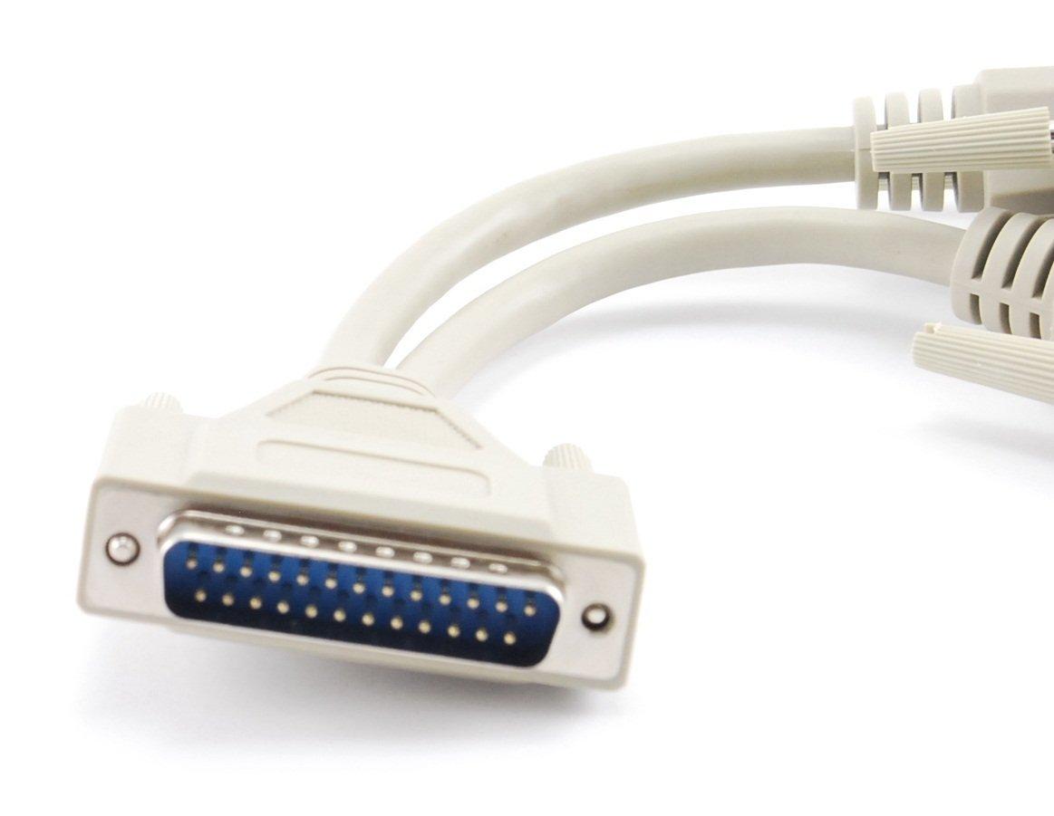 CABLESONLINE.COM ATLANTIC COMPUTERTECH CablesOnline 8 inch DB25 Parallel Male/Dual Female Y-Splitter Printer Cable (YS-005)