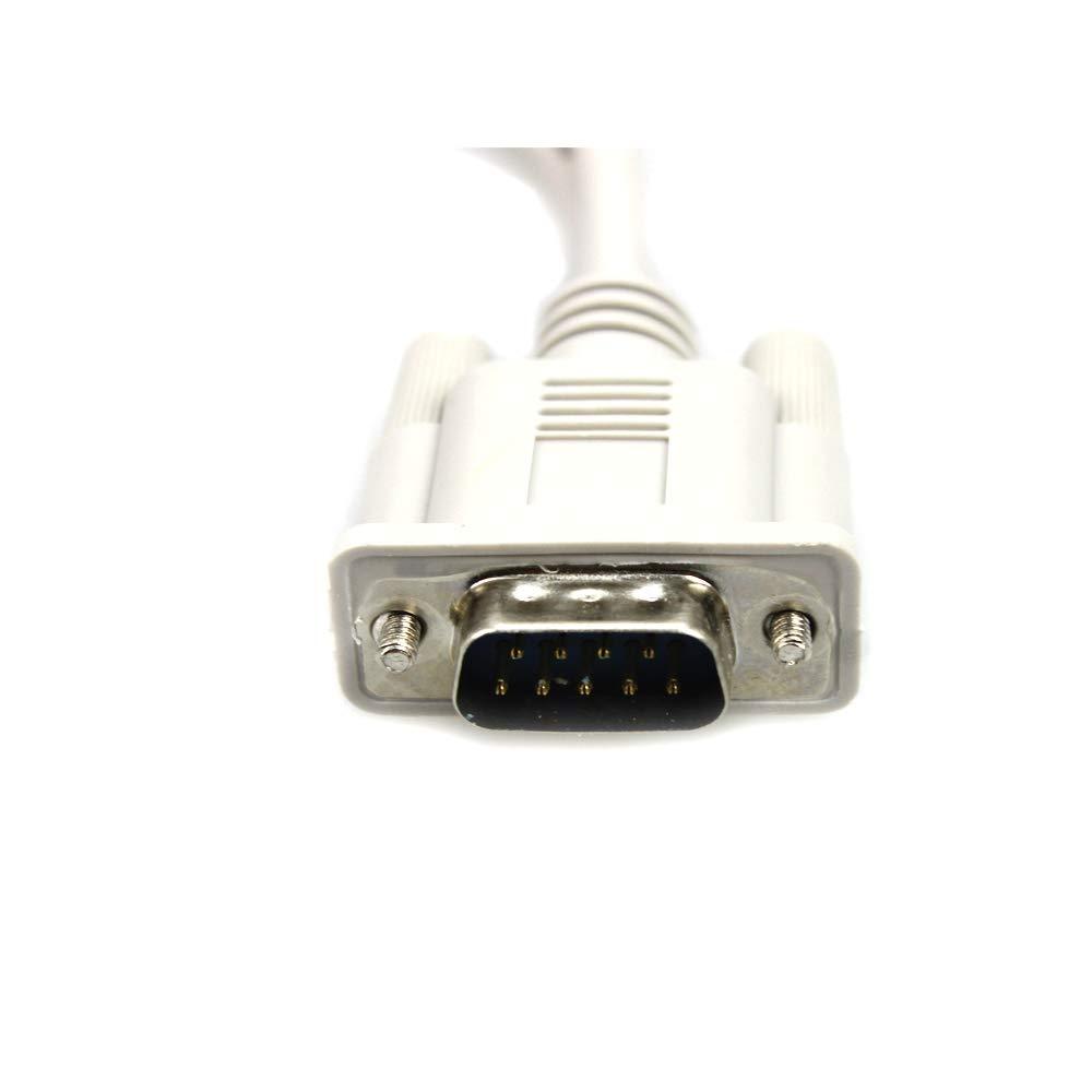 SATMW DB9 Male to 2 Female Serial Rs232 Splitter Cable Rs232 Male to 2 Female 2 in One Cable for Cash Register Displays - White