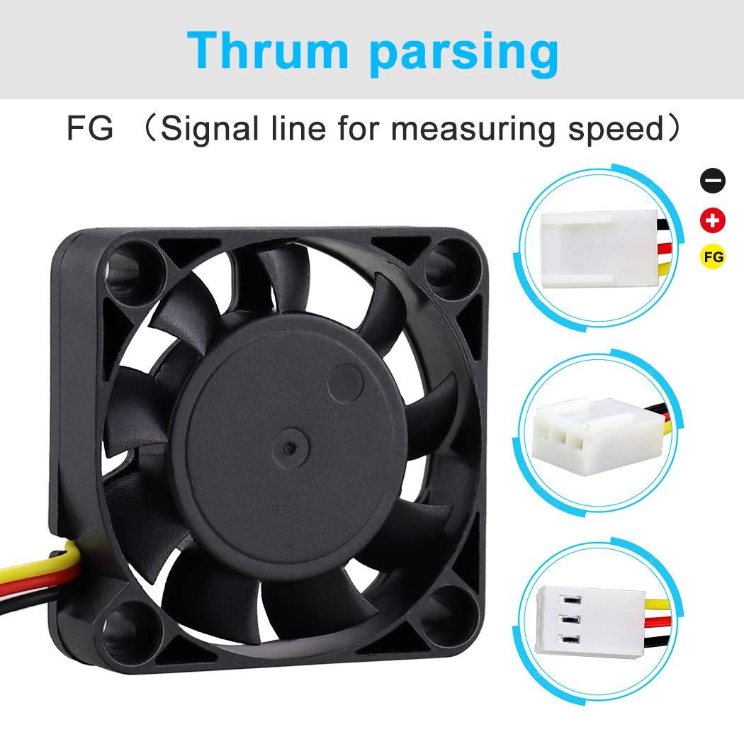 Wathai Wathai 40mm x 10mm DC Brushless Fan 12V 3Pin Cooling for 3D Printing, PC Computer Case, CPU Replacement, Graphics Card, Raspberry PI