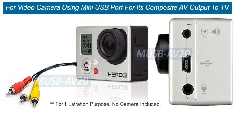 AllAboutAdapters USB and Mini USB to 3 RCA Composite Video Audio Input Output Adapter Cable for Camera USB TV Sticks