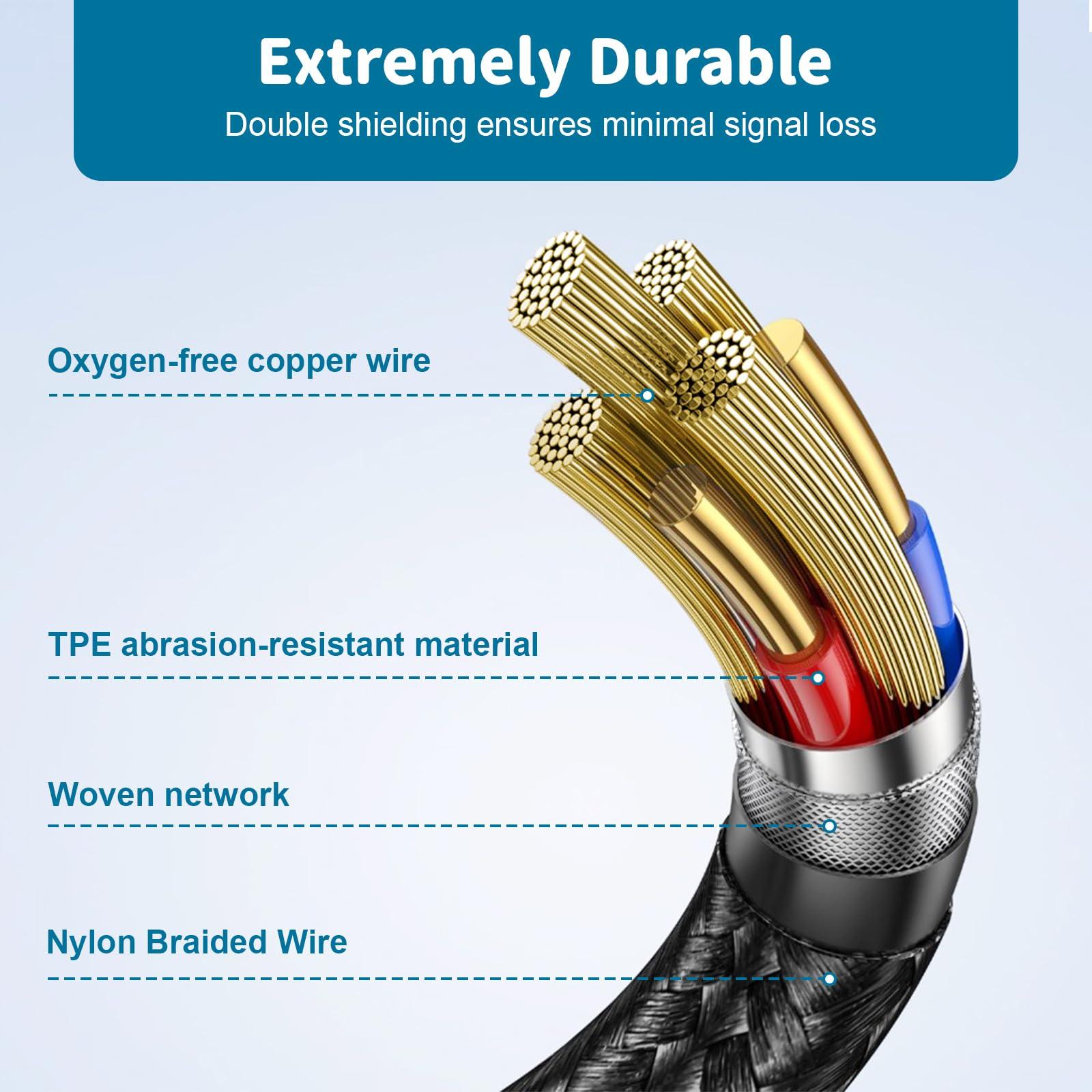 Zosvoses Zosvoses Headphone Extension Cable with Mute & Volume Controls Compatible with Bose 700, QC45, QC35 II, QC35, QC25, QC15 Headphones, 3.5mm Male to Female Stereo Audio Cable, 5ft