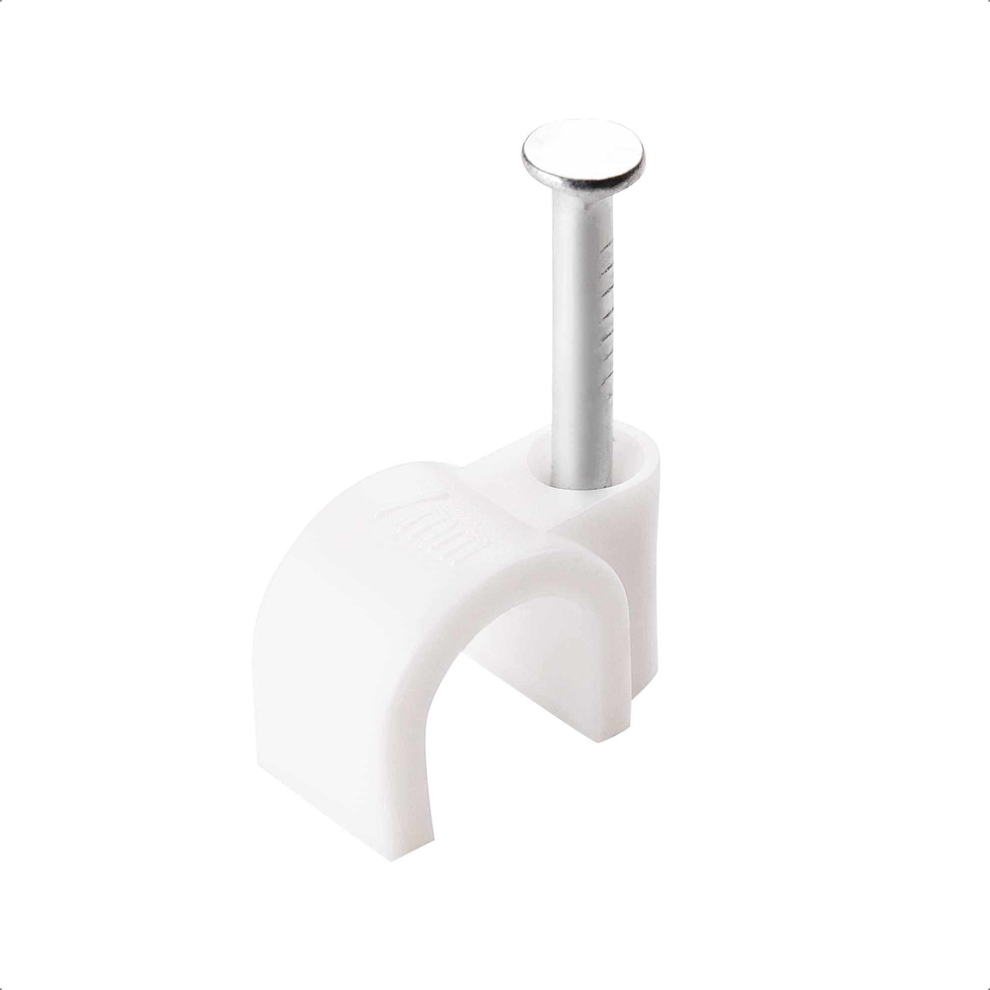 Cable Matters Cable Matters 200-Pack Nail-in Cable Clips Cord Organizer, 7mm / 0.27 inches, Coaxial Cable Clips, Ethernet Cable Wall Clip, Wire Wall Clips, White