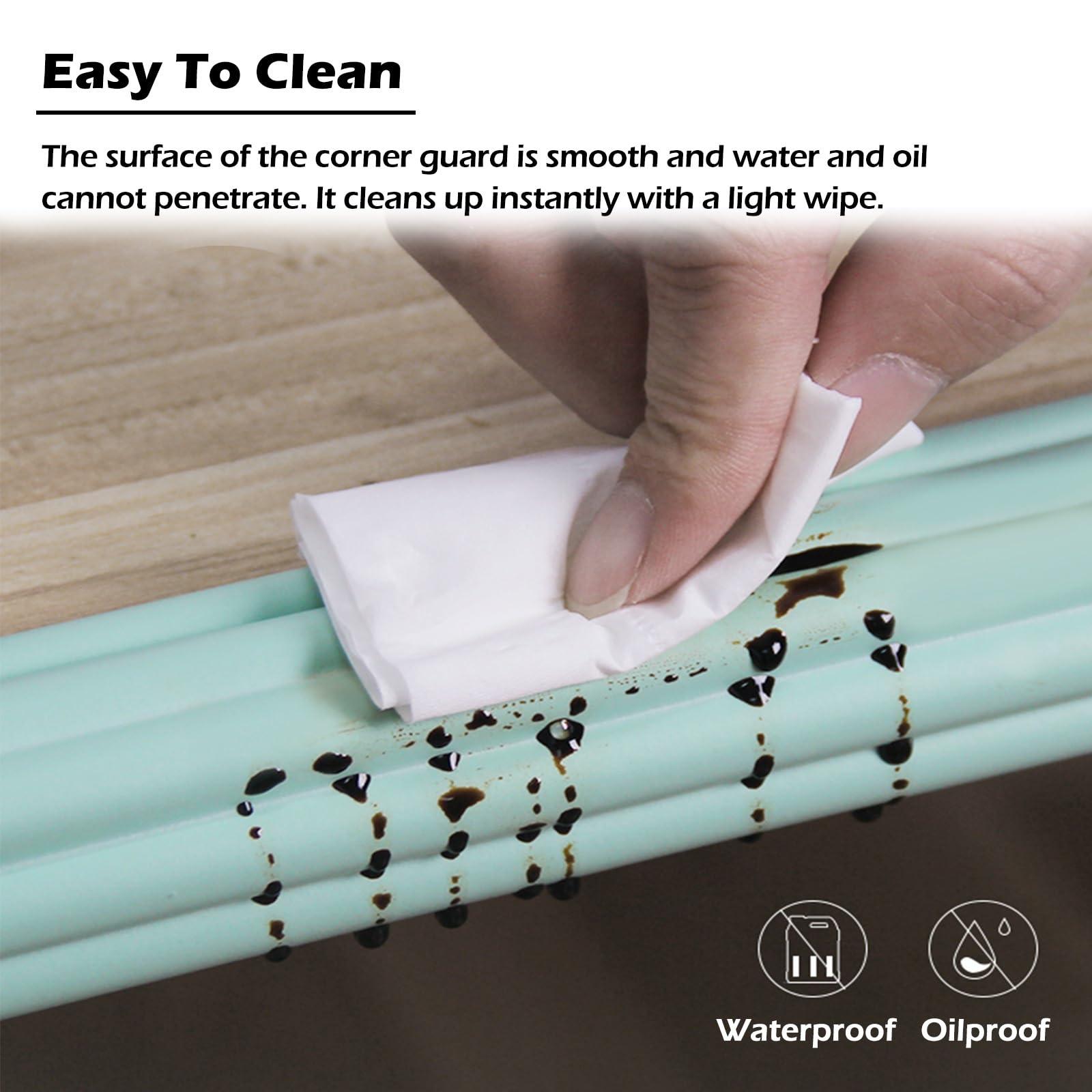 KIROJA Soft Bunk Bed Ladder Cover Foam Padding, Self-stick Table Edge Protector Strips Extra-Wide, Dormitory Traction Treads Stair Steps Pads Furniture Corner Safety Bumpers ( Color : Light Green , Size : 20