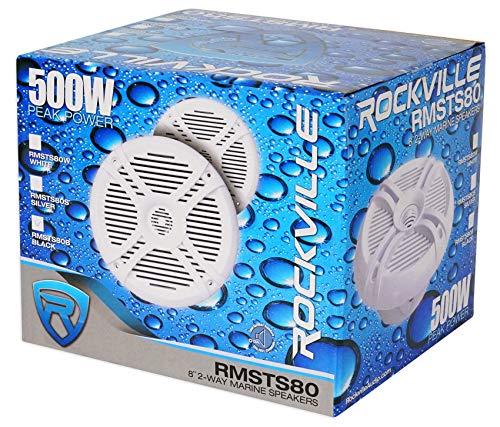 Rockville Pair Rockville RMSTS80B 8" 1000w Waterproof Marine Boat Speakers 2-Way Black