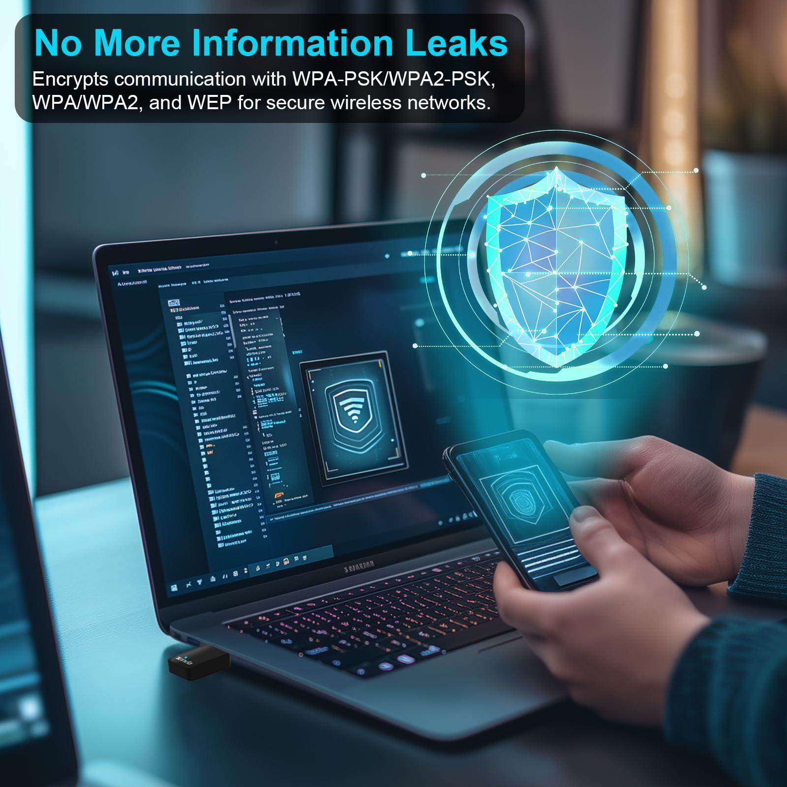 Tenda Tenda AX900 WiFi 6 USB Adapter - Dual Band 600Mbps 5GHz/ 286Mbps 2.4GHz, Mini USB Wifi 6 Adapter for Desktop PC Laptop, Wireles WiFi Adapter for Windows 11/10/7/Linux3.1+/Ubuntu, USB WiFi Dongle (U11)