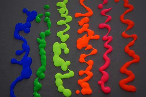 DIRECTGLOW LLC DirectGlow UV Blacklight Reactive Fluorescent Tempera Party Paint (6 Color Assortment, 16 Ounce Bottles)