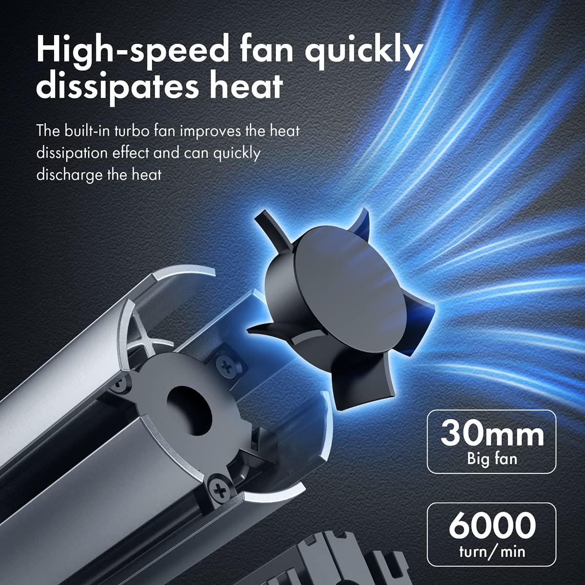 Titanium Micro Titanium Micro NITROFLEX SSD Heatsink M.2 NVMe Cooler Heatsink for SSD 2280 Built-in 30mm PWM Cooling Fan for PC Desktop