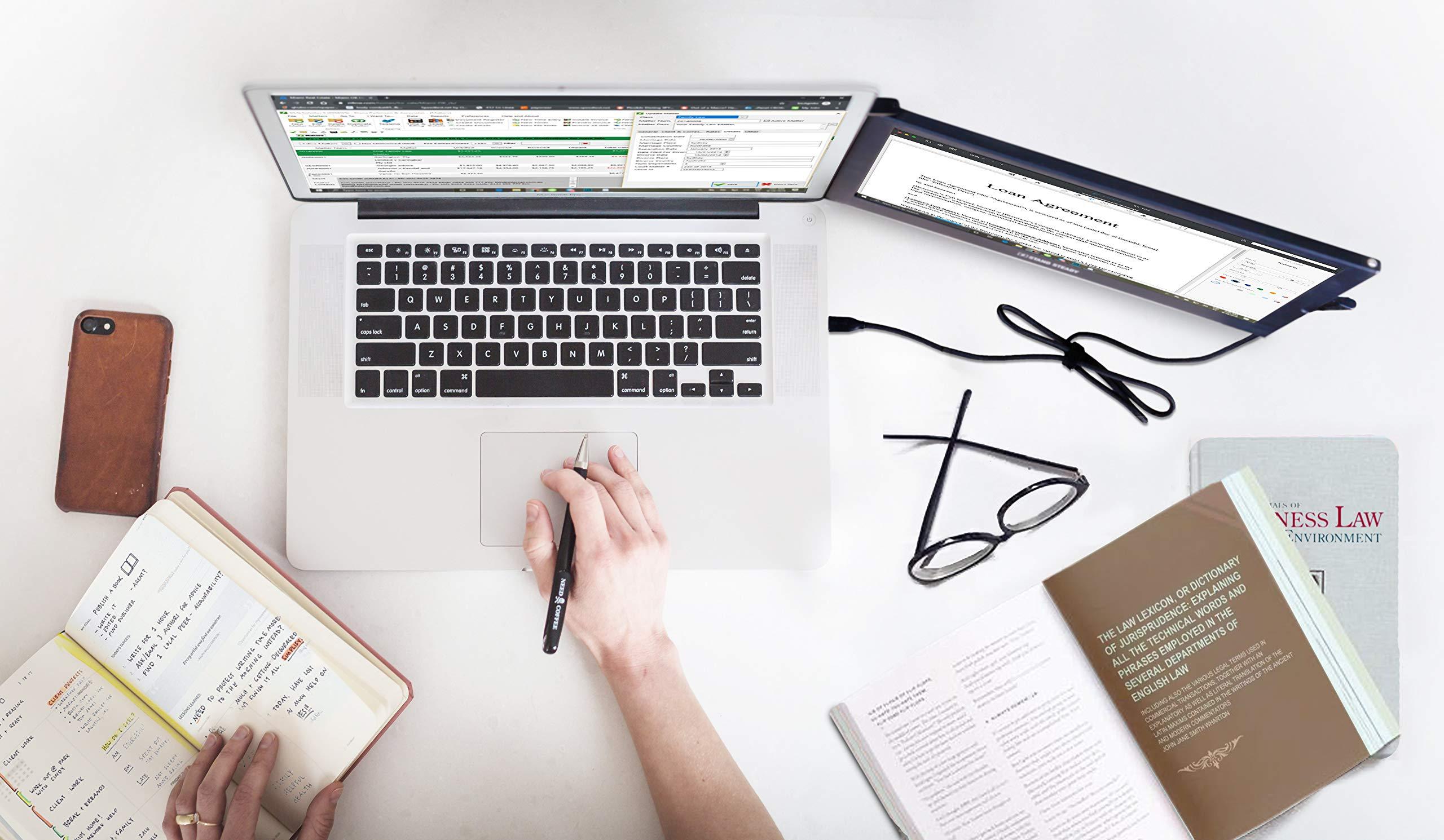 SideTrak SideTrak Slide Portable Monitor 12.5\" Screen with Carrying Case - Attaches to Your Laptop for Easy Travel - Efficient USB Power - Fits Mac and PC 13\"-17\" Laptops - Full HD IPS Display (Patent Pending)