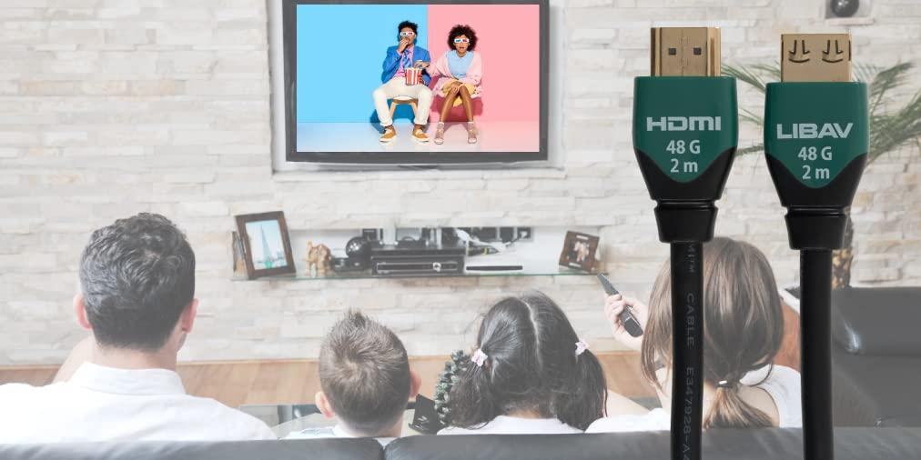 Liberty AV Solutions Liberty's Ultra Series Nebula with Ethernet 48G HDMI Cable 4K, 8K, and 10K Resolutions 1.0 Meter (3 Feet) Cable Length.Laptop, PC, Gaming, Projector, Monitor