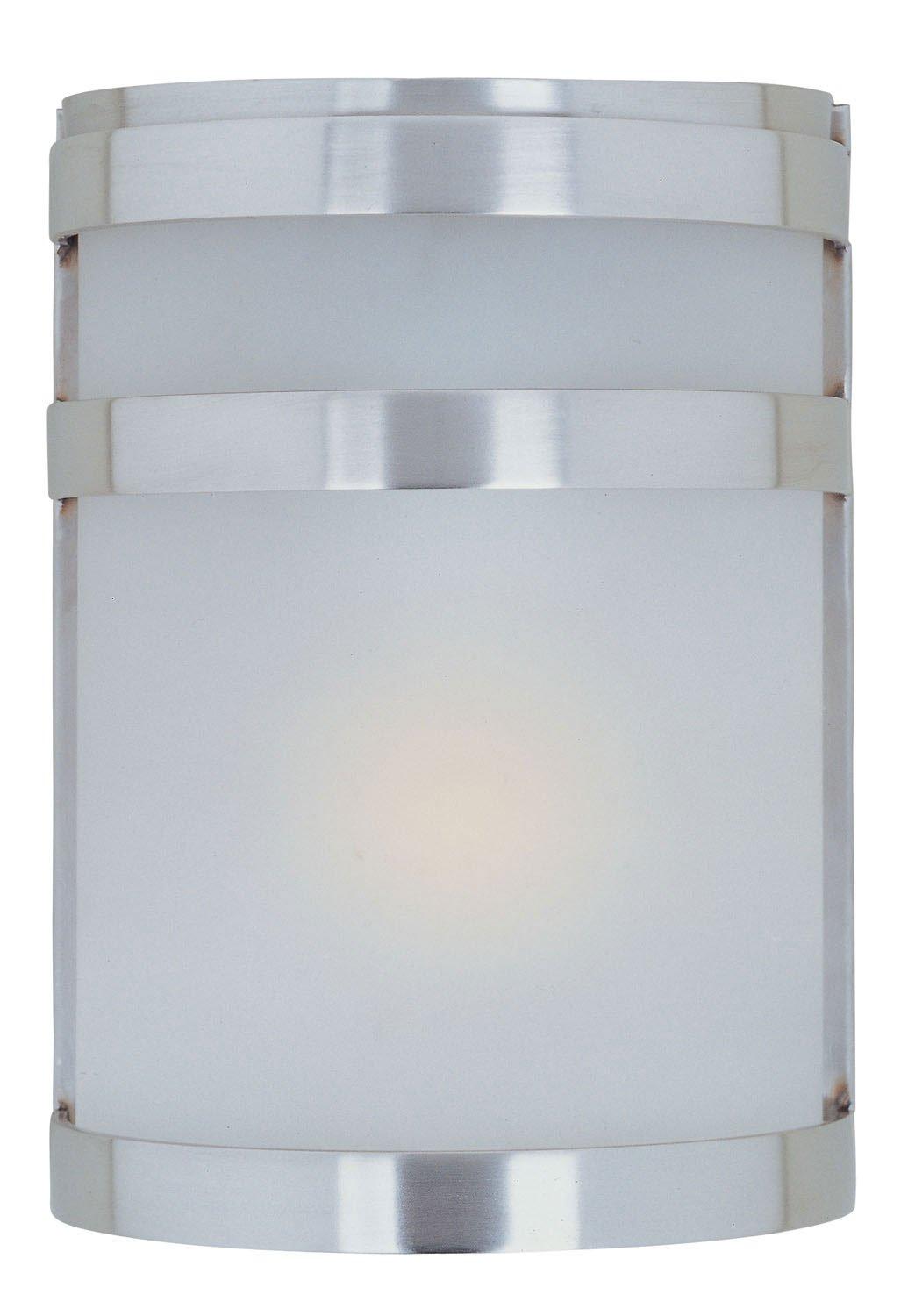 Maxim Lighting Maxim Arc-9W 1 LED Outdoor Wall Mount-6.5 Inches Wide by 9 inches high-Stainless Steel Finish-Frost Glass Color