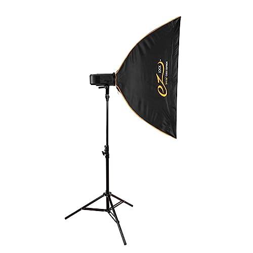 Glow Glow EZ Lock 24x36 Quick Strip Rectangular Bowens Mount Softbox Lighting Kit with External, Internal Diffusers, Deflector Disk and Eggcrate Grid, Folding Softbox for Photography Studio Lighting
