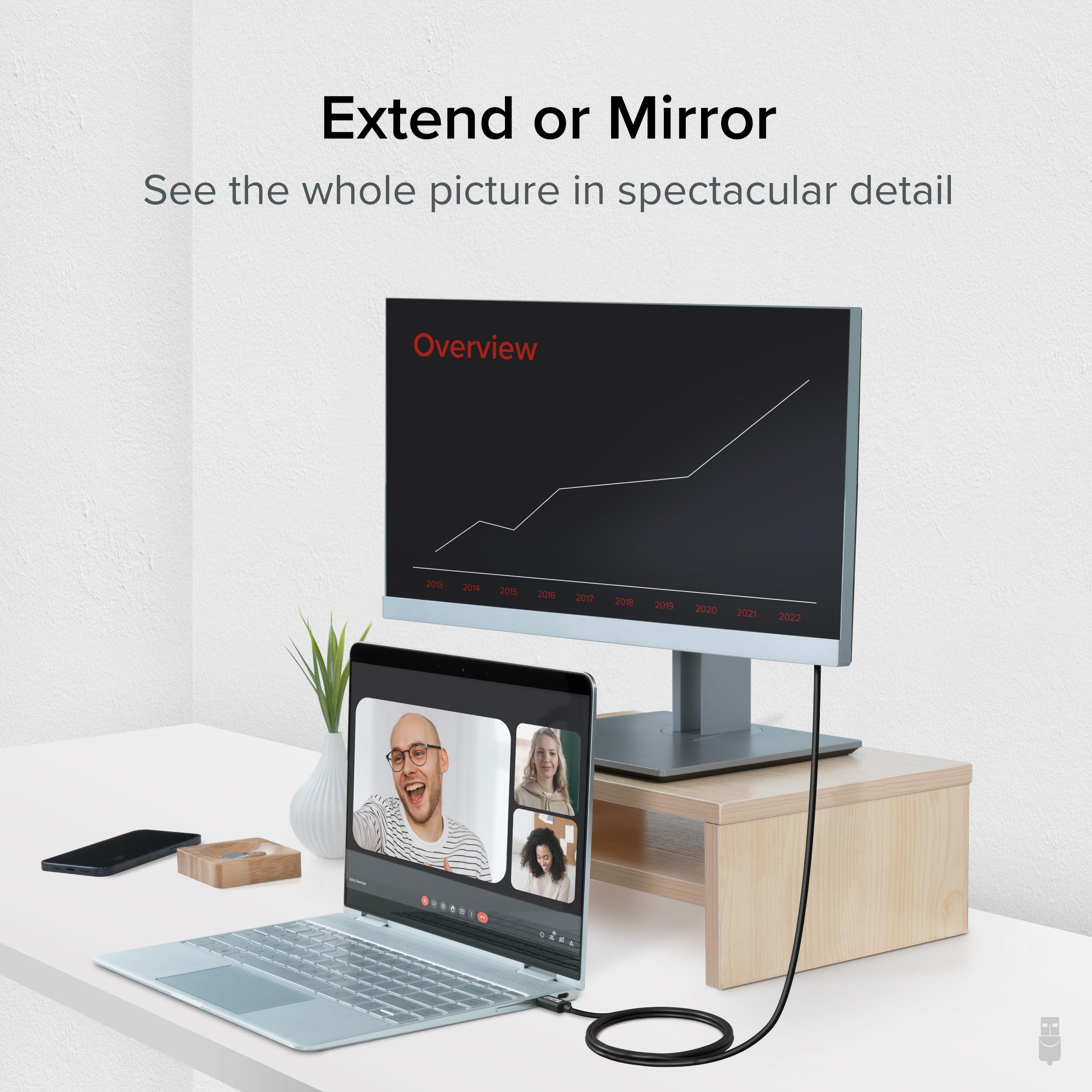 Plugable Plugable USB C to HDMI Cable 6ft / 1.8m, HDMI 2.0, USB4 / Thunderbolt Adapter for 4K Monitor, 4K 60Hz (USBC-HDMI-Cable) for iPhone 15, iPad Pro, MacBook Pro, Dell XPS, Surface Laptop - Driverless