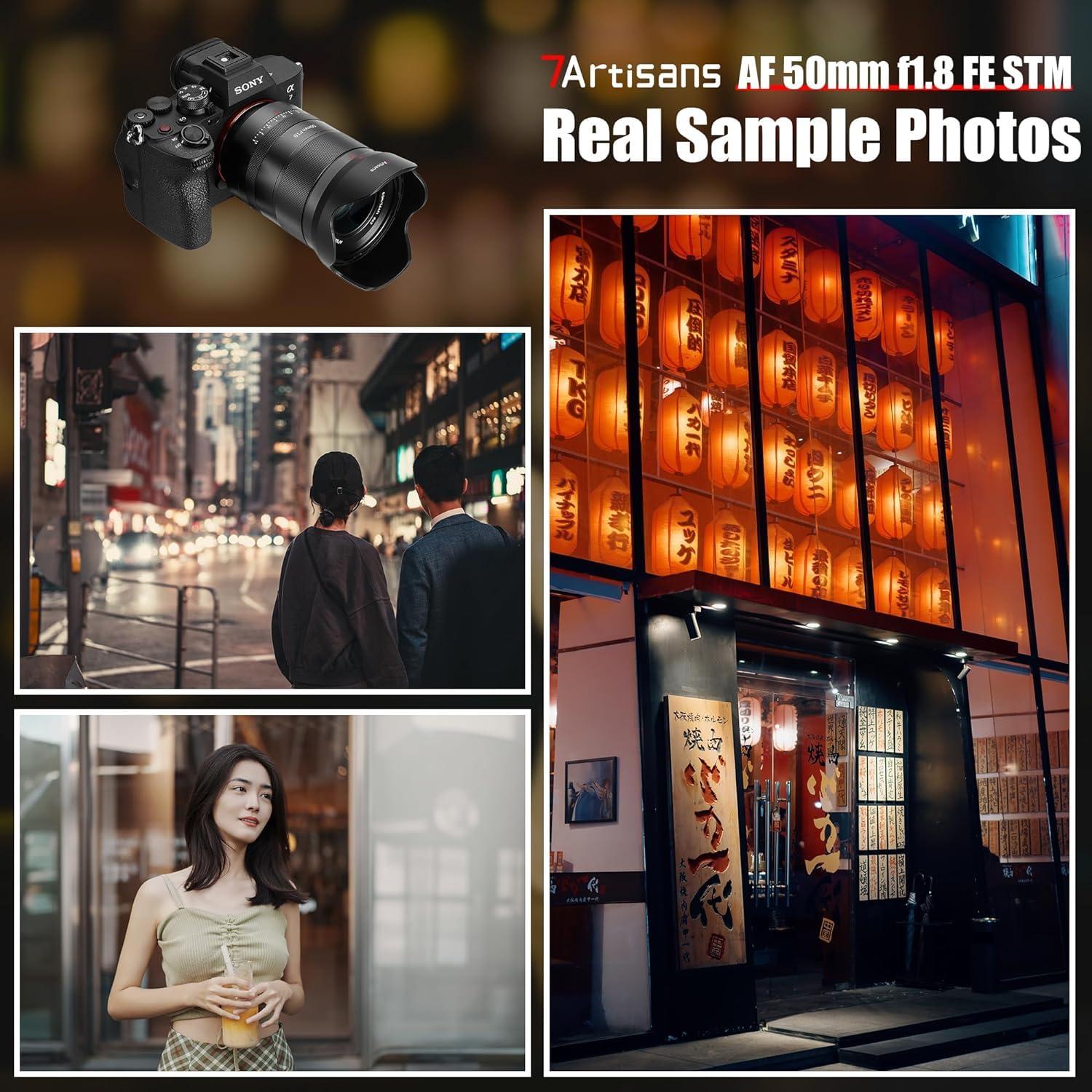 7artisans 7artisans Auto Focus 50mm F1.8 Full Frame Lens,F1.8 Large Aperture,Support Automatic/Manual Aperture and Face/Eye Recognition, Compatible for S0NY FE Camera A7 Series A7R A75 A7SII A9 A7C A1, etc