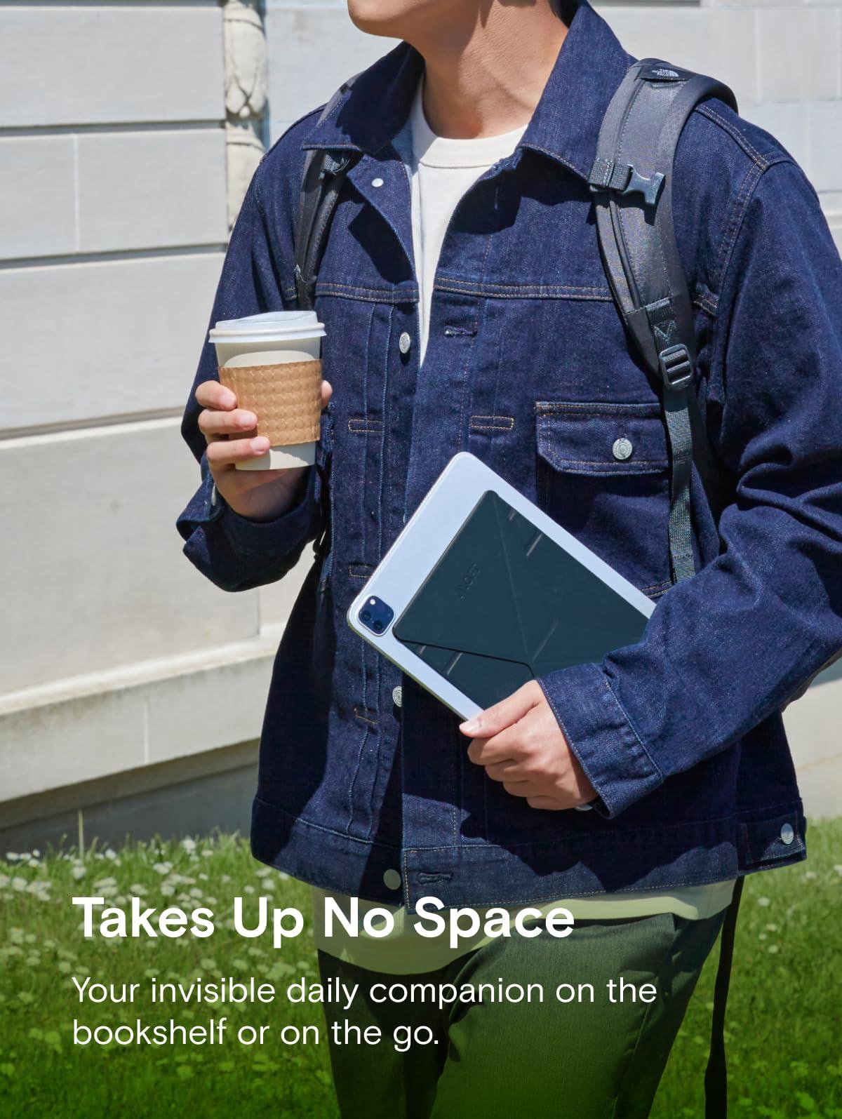 MOFT MOFT Snap Tablet Stand Holder, Foldable and Adjustable in Portrait/Landscape, Ultra-Slim Design Ipad Stand for Desk, Compatible with iPad Pro iPad Air 9.7\" and Larger Tablets, Cool Grey