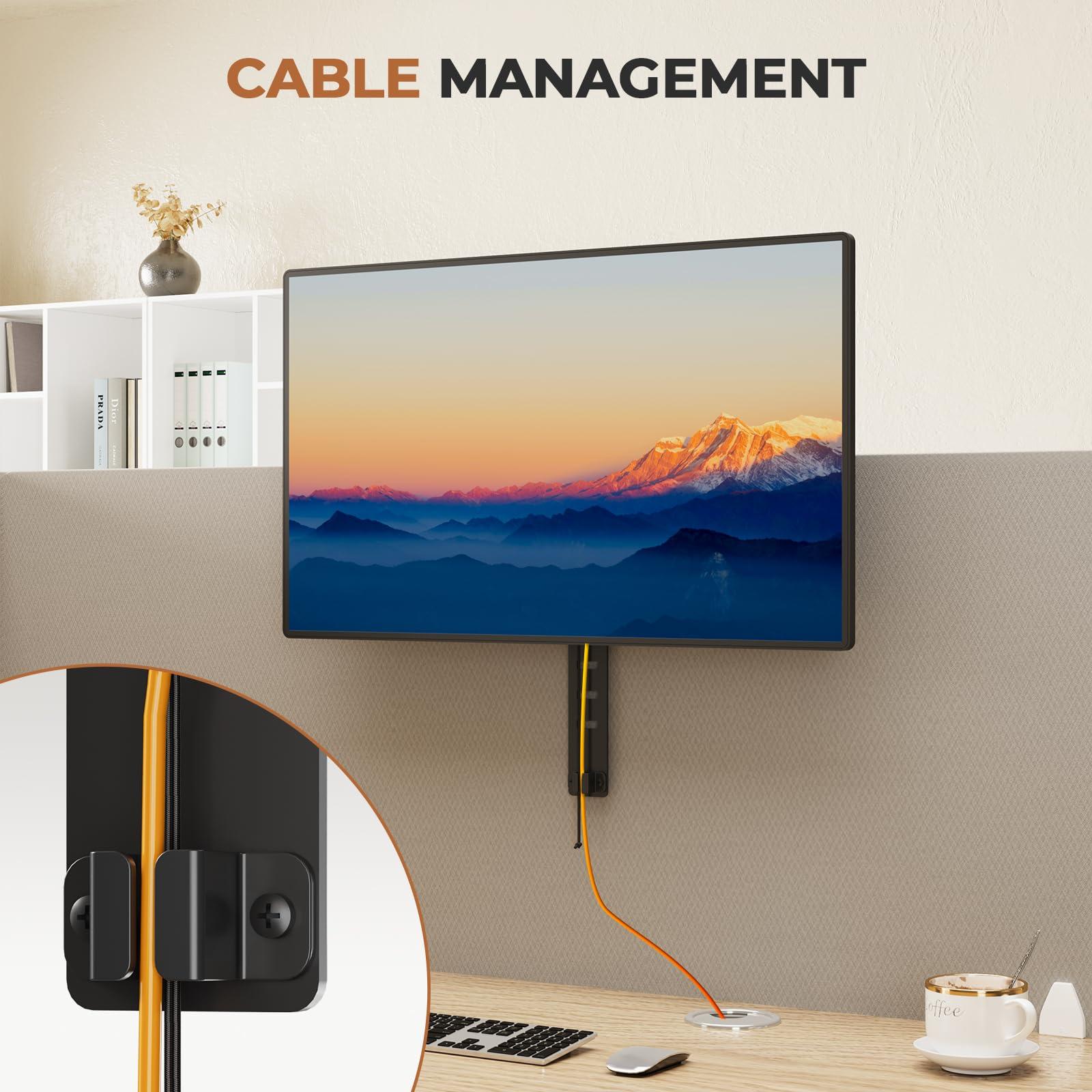 JOY worker JOY Worker Cubicle Monitor Mount - Height Adjustable Hanging Mount, 13"-34" Cubicle Monitor Hanger, VESA 75*75/100*100mm, Clamp Hook Top Holds Up to 17.6 lbs, Black