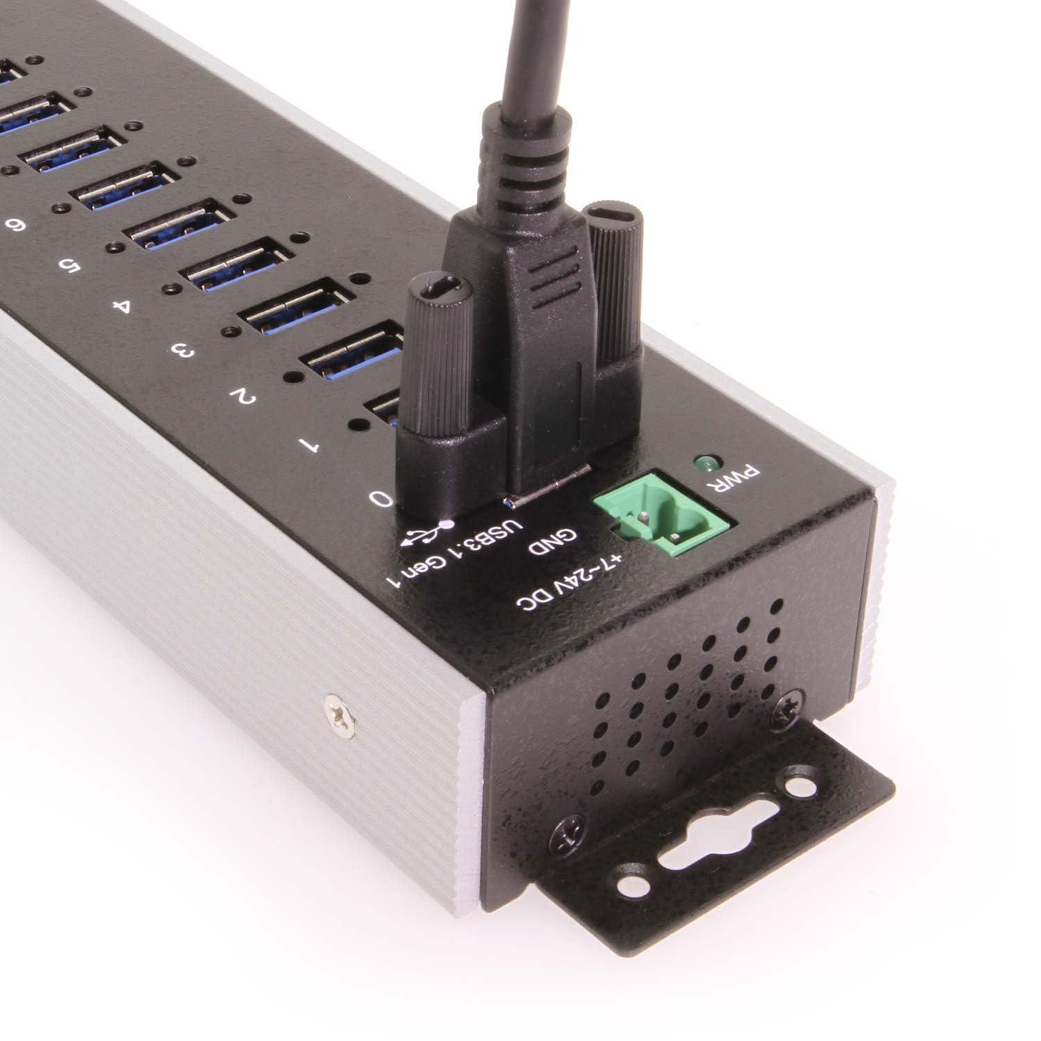Coolgear Coolgear 10 Port USB 3.2 Gen 1 Industrial Wide Temp. Range Hub