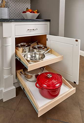 Slide-A-Shelf Slide-A-Shelf Made-to-Fit Slide-Out Shelf: Oak Wood Front with Full Extension Rail