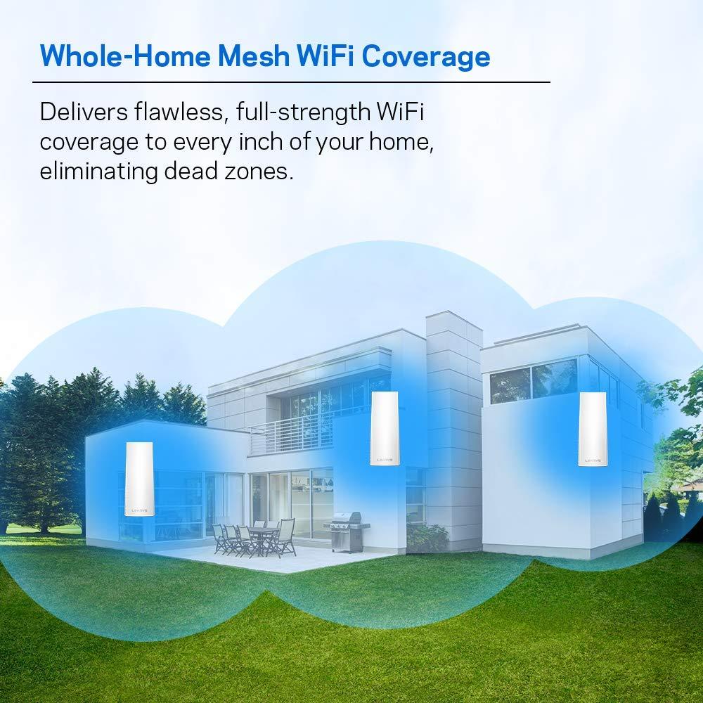 Linksys Linksys Velop Mesh Home WiFi System, 6,000 Sq. ft Coverage, 60+ Devices, Speeds up to (AC2200) 2.2Gbps - WHW0303