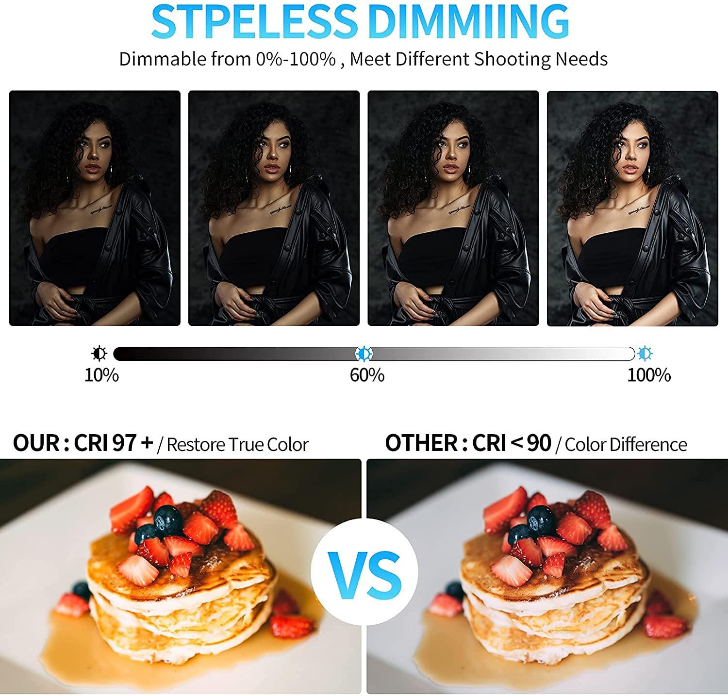 GVM Great Video Maker GVM 3 Pack LED Video Lighting Kits with APP Control, Bi-Color Variable 2300K~6800K with Digital Display Brightness of 10~100% for Video Photography, CRI97+ TLCI97 Led Video Light Panel +Barndoor