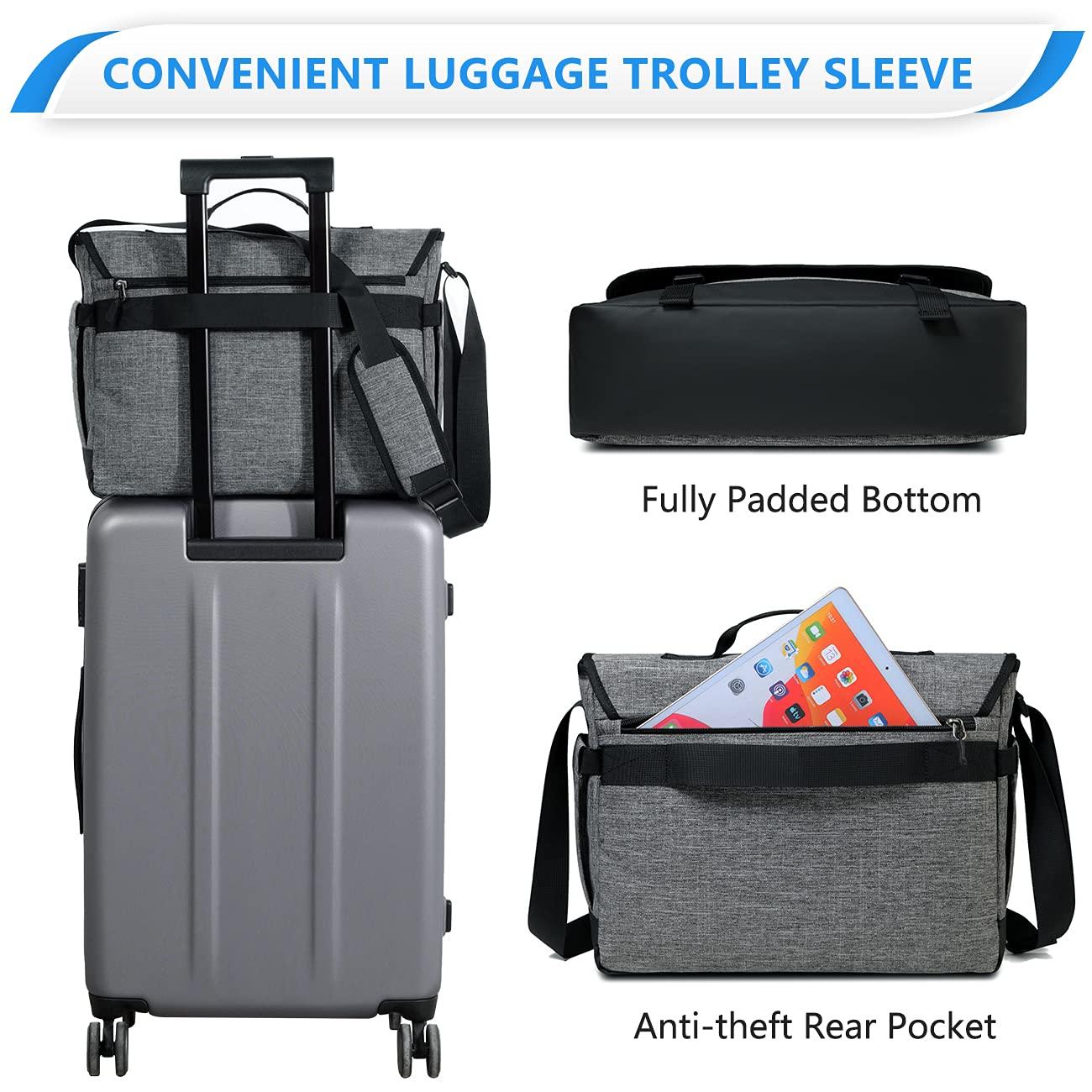 VASCHY VASCHY Messenger Bag for Men, Fashion Water Resistant Laptop Satchel Crossbody Shoulder Side Bag Briefcase for Men and Women for Work,School,Business Gray