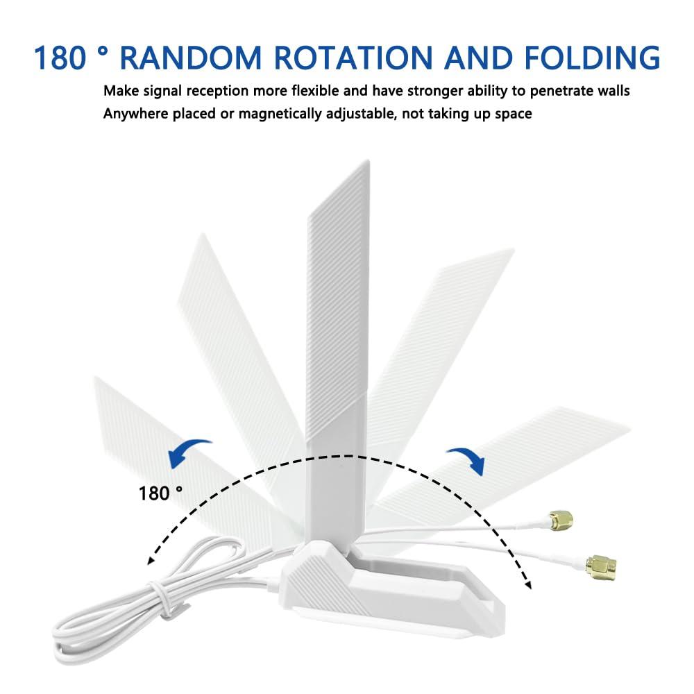 ZAHARA ZAHARA RP-SMA Dual-Band WiFi 6E Antenna for ASUS ROG Strix B550-F Gaming WiFi II/Prime B550-PLUS/ROG Strix B550-A B450-F B650-A B650E-F Z690-F Z790-F Z790-A Z690-A Z790-E Z790-I Z690-E Gaming WiFi
