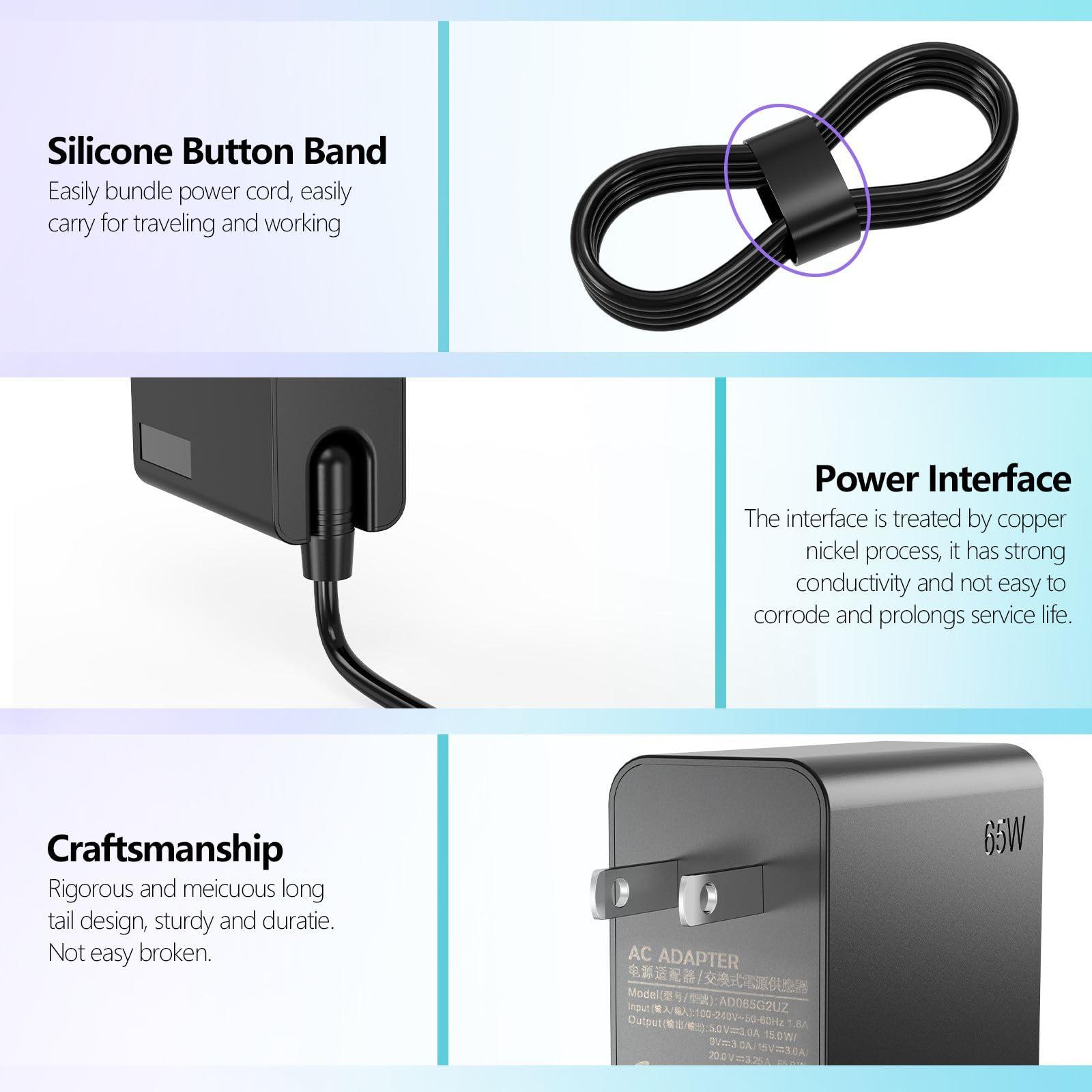 LUBINJIWAI New Slim 65W USB Type C AC Charger for Lenovo Thinkpad Yoga Chromebook IdeaPad Laptop Power Supply Adapter Cord