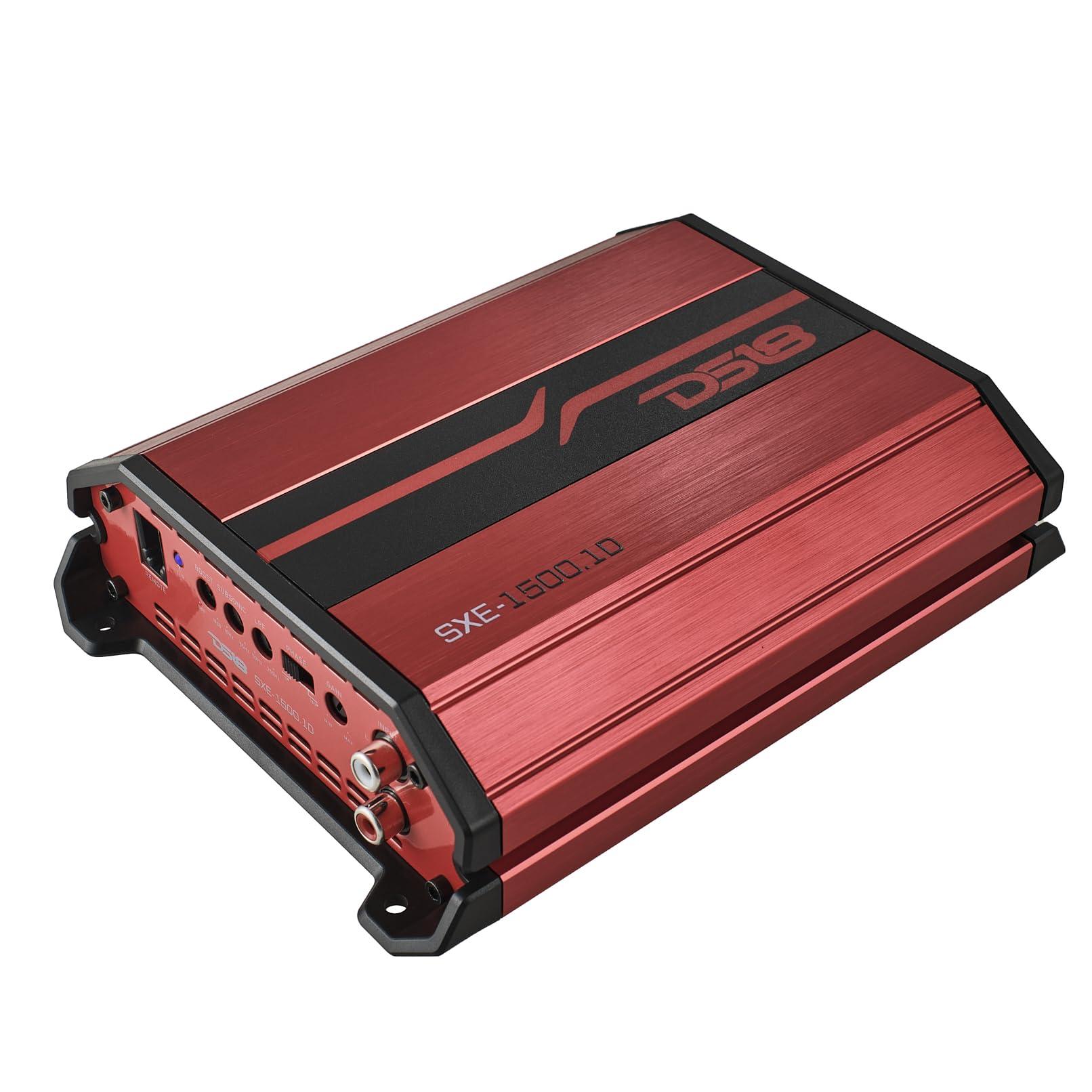 DS18 DS18 SXE-1500.1D SXE Class D Monoblock Car Amplifier 1 x 500 Watts RMS @ 1 Ohm 1500 Watts - Compact Amplifier with Remote Subwoofer Level Control (Red)