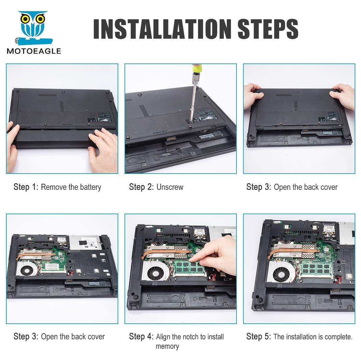 motoeagle PC2-5300 DDR2 667 mhz Type RAM,DDR2 667MHz SODIMM 4GB Kit (2GBX2) 2Rx8 PC2-5300S-555 CL5 200-Pin Non-ECC Notebook Laptop Memory Modules