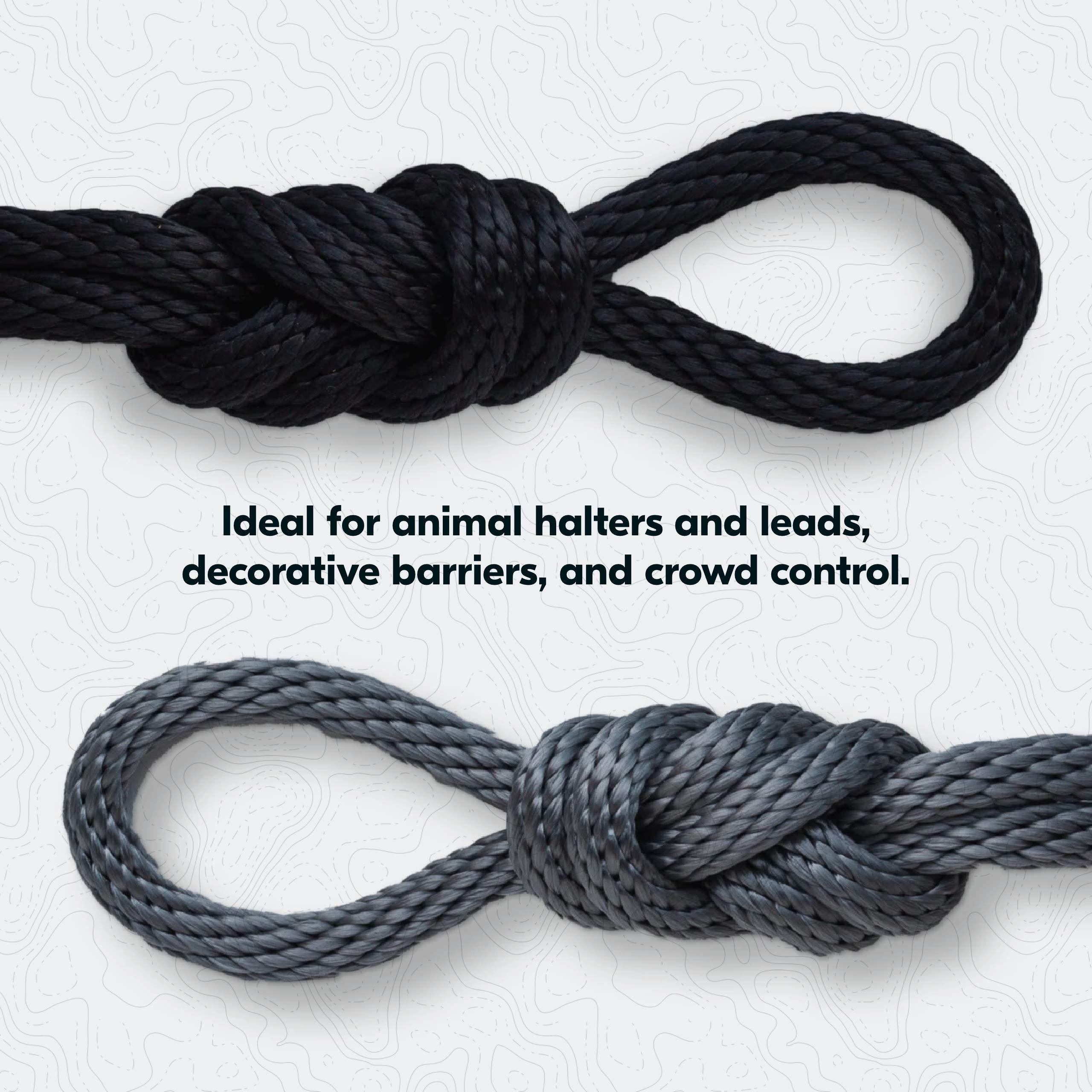 Montauk Rope 1/2\" (12mm) Solid Braid Polypro Derby Rope - Charcoal Gray - 250 Feet