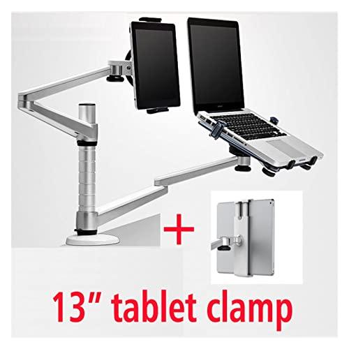 MeLphi MeLphi OA-9X Double Arm Multifunctional Aluminum 9inch 10inch Pad Onemix 3s Desk Mount Laptop Table Stand Monitorbracket Shelf (Color : No 13inch clamp)