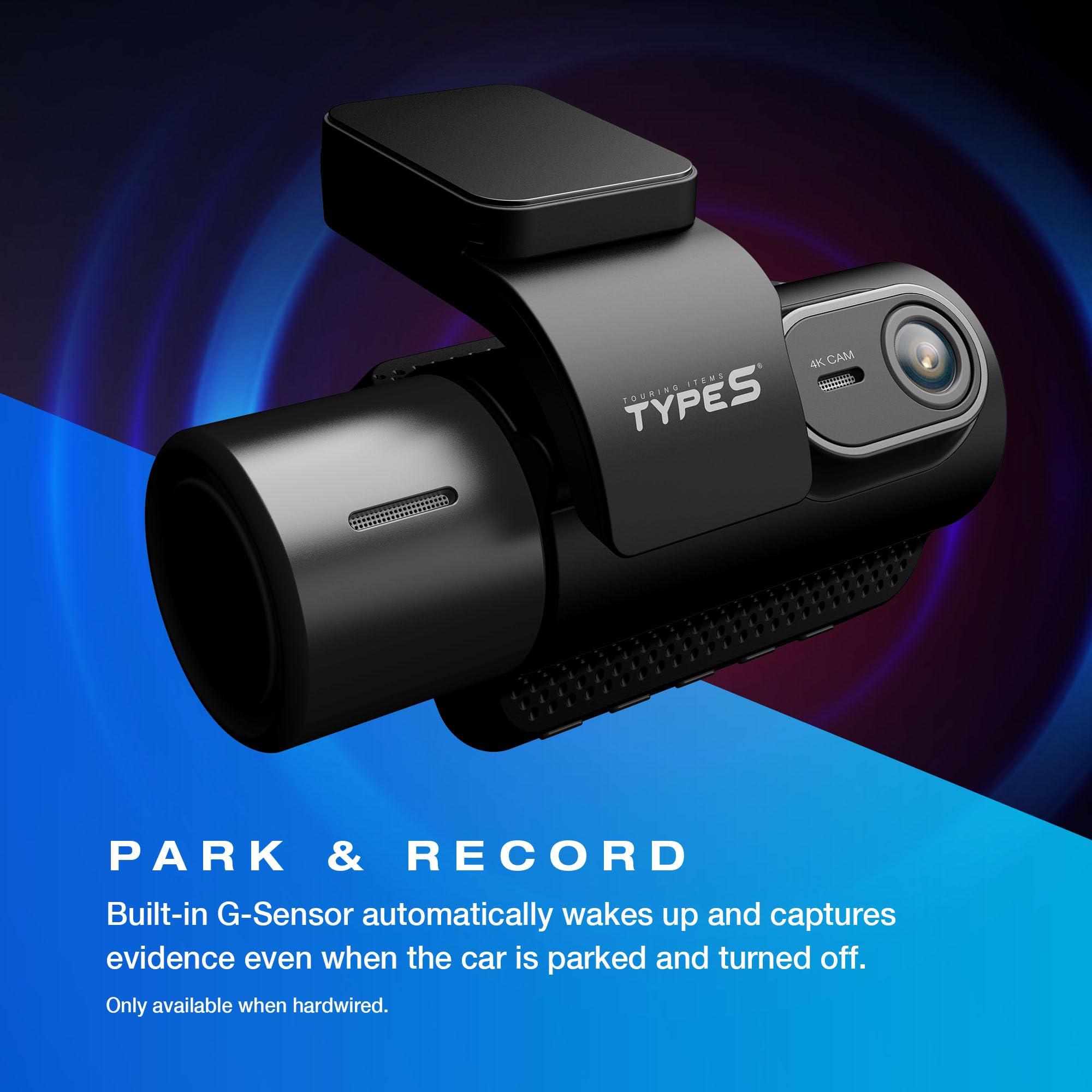TYPE S TOURING ITEMS Type S T401 4K Dual View Dash Cam with AI Driver Assistance and in-Car Surveillance Camera, AI-Powered Lane, Car, Pedestrian Recognition