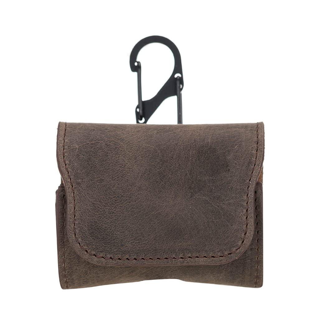 HARDISTON HARDISTON Genuine Leather Handmade Apple AirPods Pro - Soft Case with Keychain Clip - Support Wireless Chargers - Compatible with AirPods Pro (Mocha)