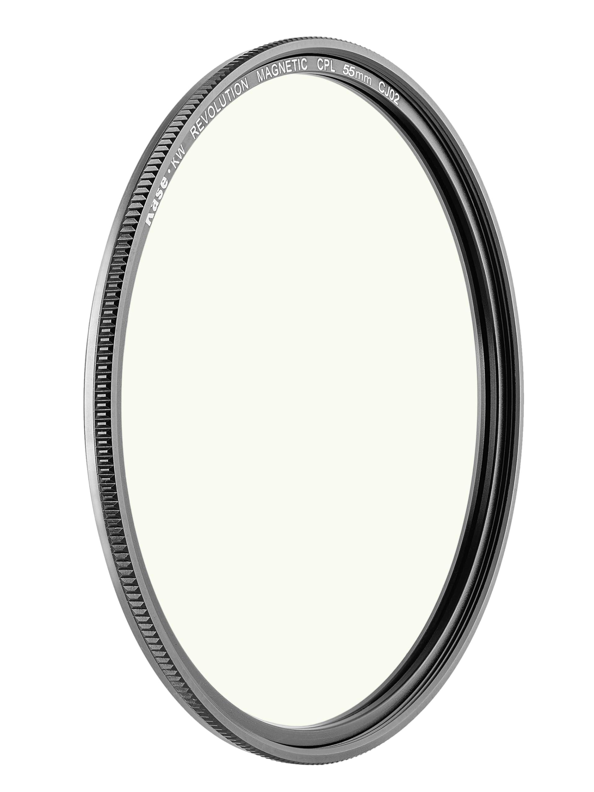Kase Kase Wolverine Revolution 55mm Magnetic CPL Shockproof Tempered Optical Glass Filter w Silver Ring & Adapter