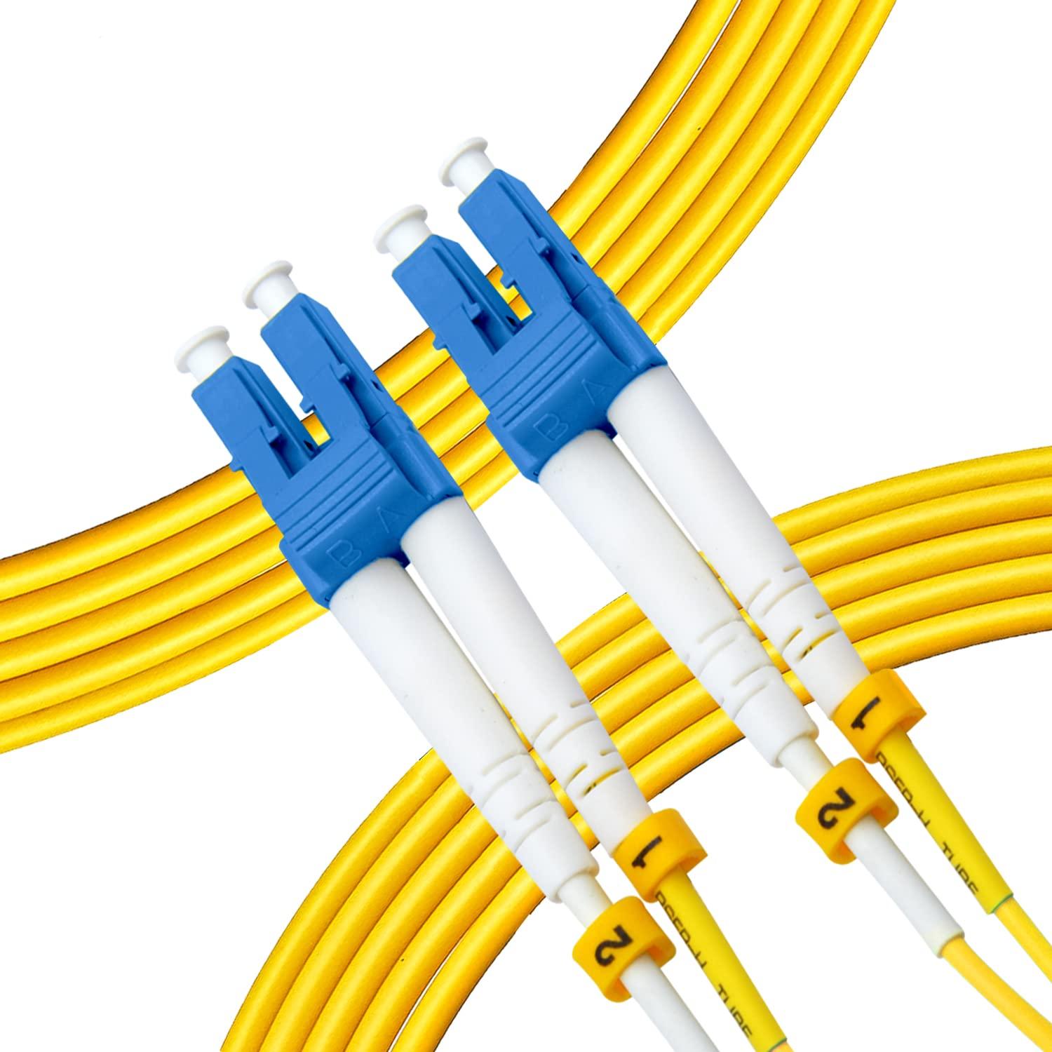 NewYork Cables NewYork Cables 5M OS2 LC to LC Fiber Patch Cable | Single Mode Duplex Corning 9/125 LC to LC Jumper Cord | High Speed LC LC Fiber Optic SMF 5 Meter (16.4ft) | LC-LC Singlemode Network Cable (Yellow)