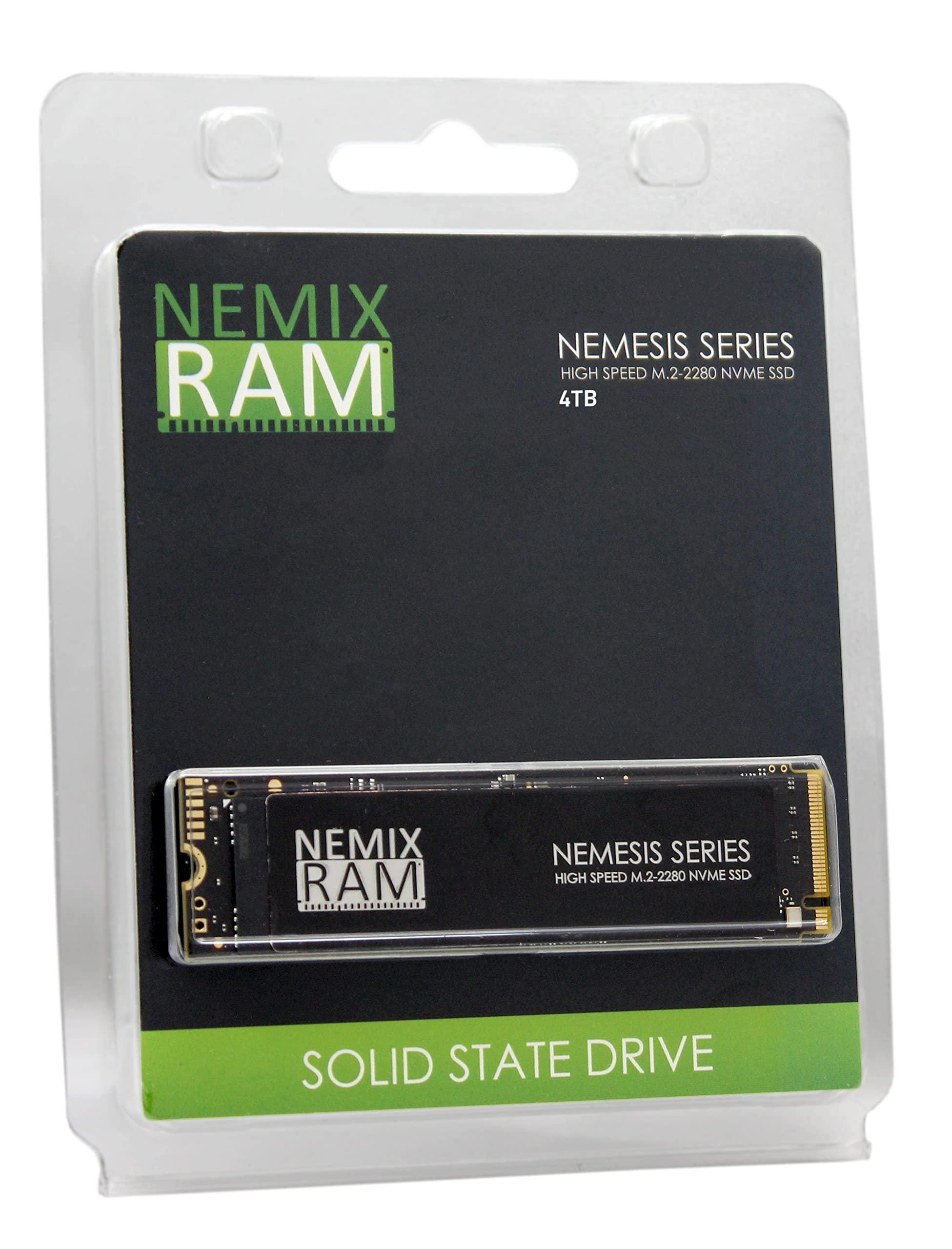 NEMIX RAM NEMIX RAM Nemesis Series 4TB M.2 2280 Gen4 NVMe SSD for PlayStation 5 & PC Gaming Machines Fastest Write Speeds up to 7415mbps Supports PCIe 4 (PCIe3 Backward Compatible)