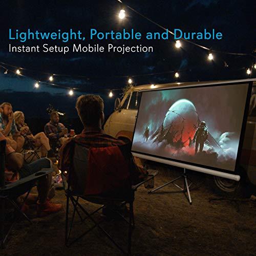 Pyle Pyle Portable Projector Screen Tripod Stand - Mobile Projection Screen, Lightweight Carry & Durable Easy Pull Assemble System for Schools Meeting Conference Indoor Outdoor Use, 50 Inch