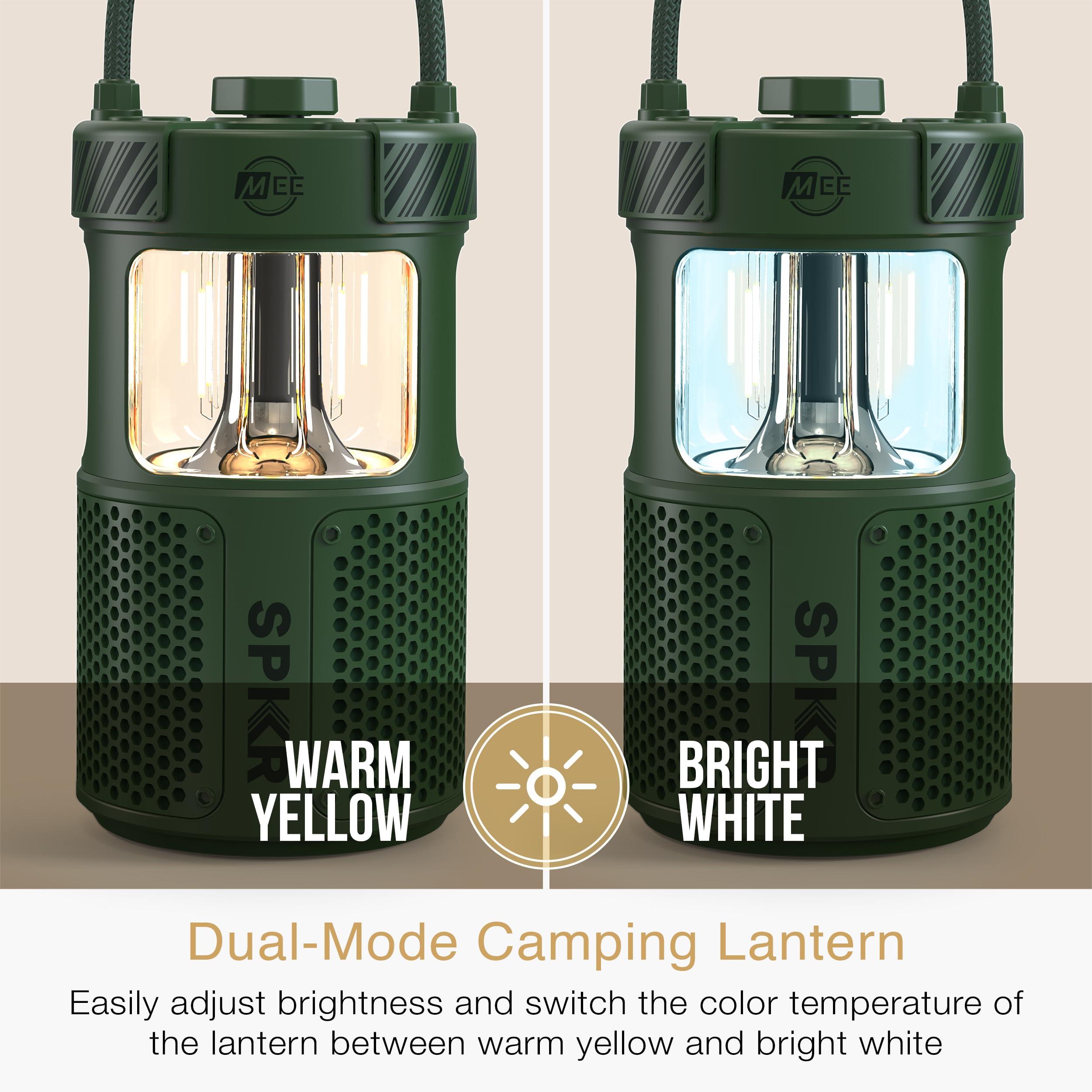 MEE audio MEE audio lightSPKR Bluetooth wireless speaker with camping lantern: 360 audio, 3 audio modes, 2 light colors & infinite brightness adjustment, IPX6 waterproof for indoor & outdoor use (Forest Green)