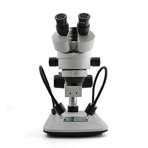 SWIFT Swift S7-TGL-CA05 Trinocular Gooseneck Zoom Stereo Microscope, WF10X Eyepieces,7X-45X Magnification, Upper Dual-gooseneck LED Light and Transmitted LED Light, Table Pillar Stand,110V-120V