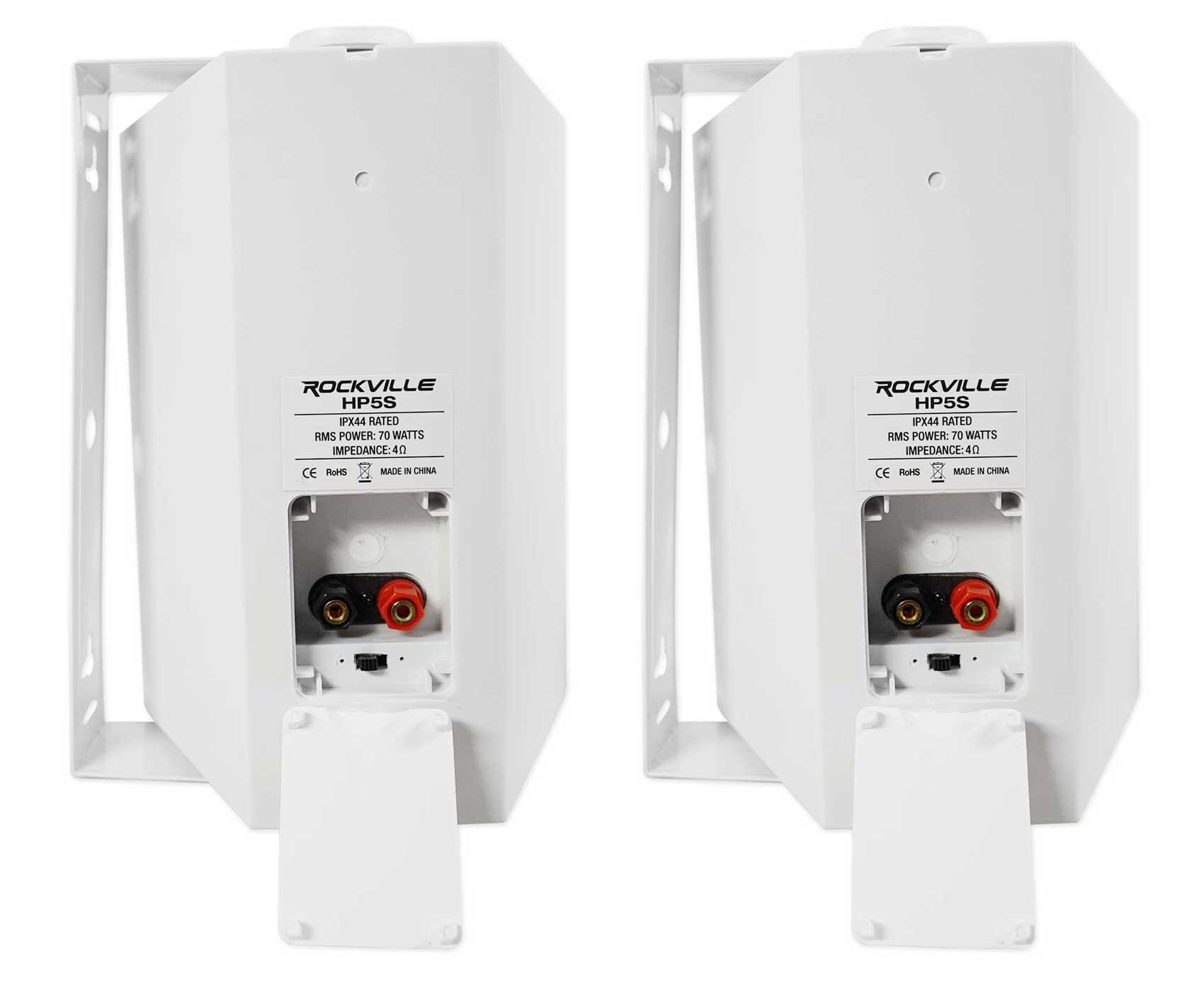 Rockville Rockville Pair HP5S 5.25\" Outdoor/Indoor Home Theater Speakers w/Swivel Bracket, White