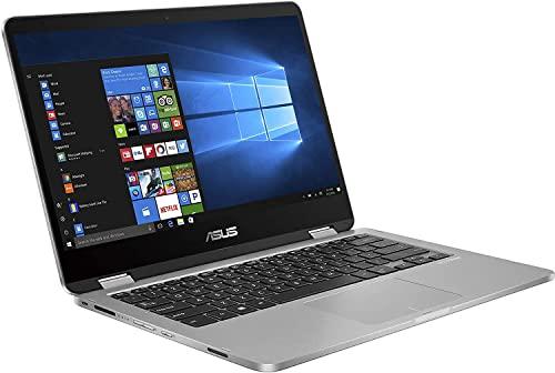 ASUS ASUS VivoBook Flip 14 Thin and Light 2-in-1 Laptop, 14” HD Touchscreen, Intel Celeron N4020 CPU, 4GB RAM, 128GB Storage, Windows 10 Home S, Microsoft 365, Light Grey, TPM, Fingerprint, J401MA-PS04T